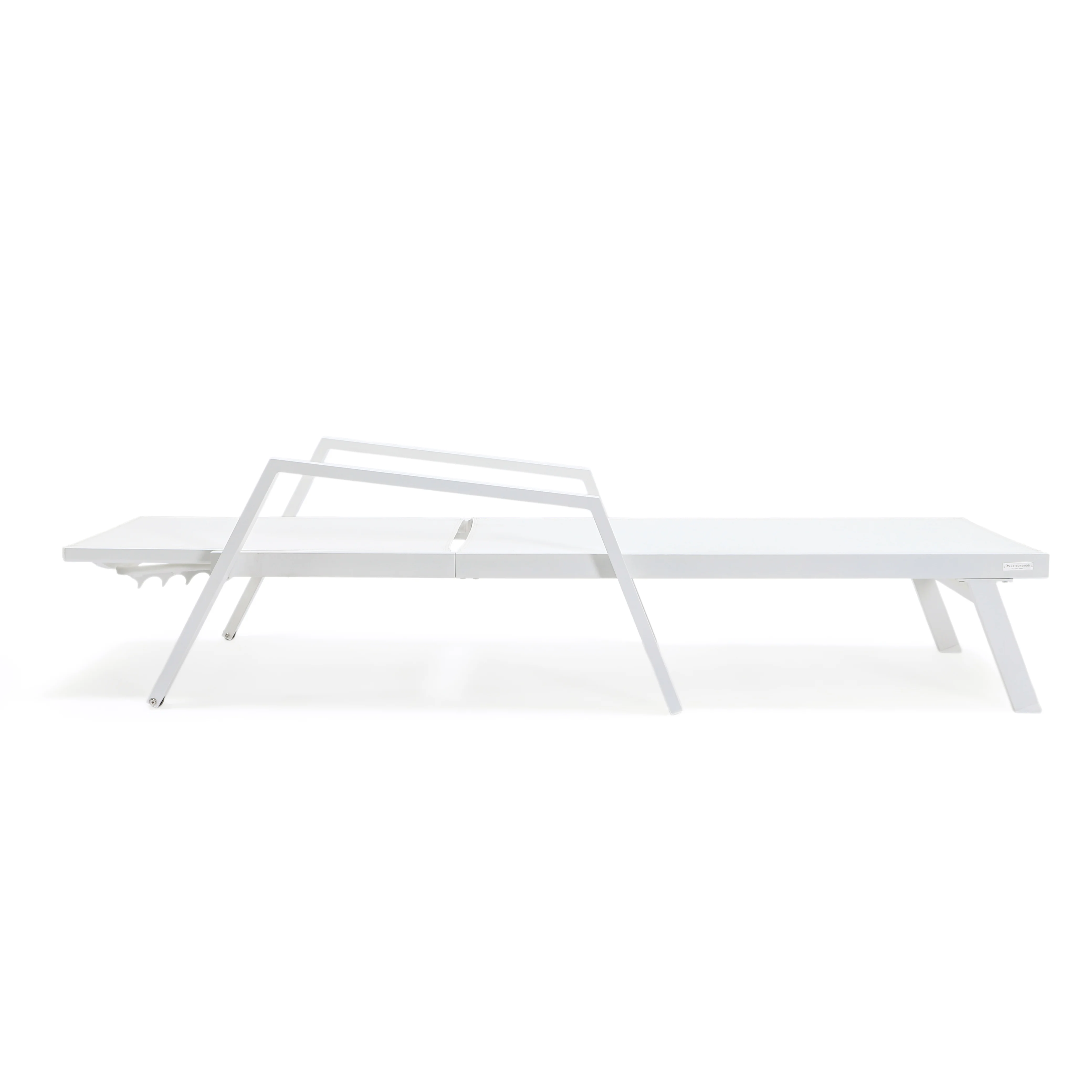 Marlin Patio Chaise Lounge Chair With Armrests in White Aluminum Frame