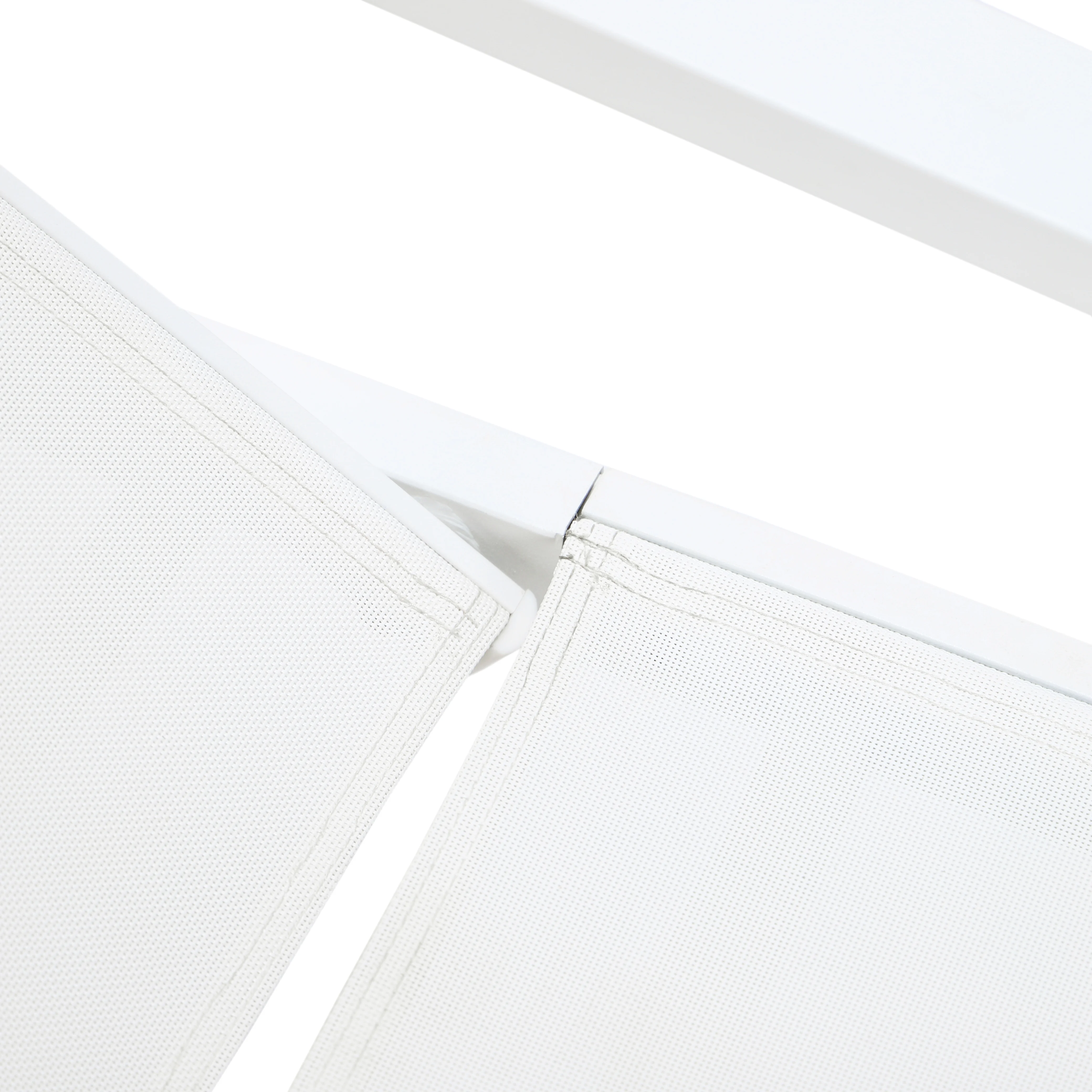 Marlin Patio Chaise Lounge Chair With Armrests in White Aluminum Frame, Set of 2 in White