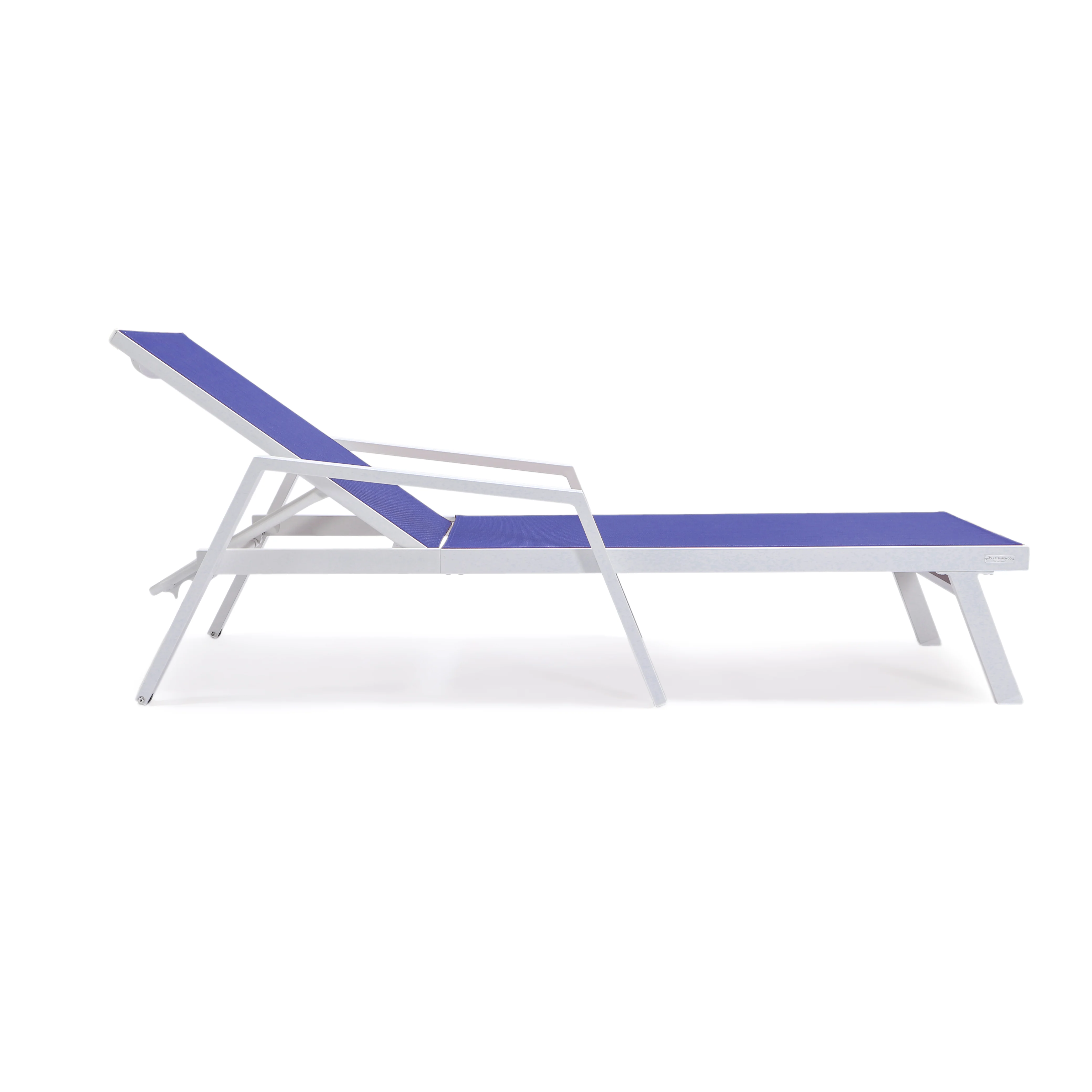 Marlin Modern Aluminum Outdoor Patio Chaise Lounge Chair With Arms Set of 2 with Square Fire Pit Side Table Perfect for Patio, Lawn, and Garden