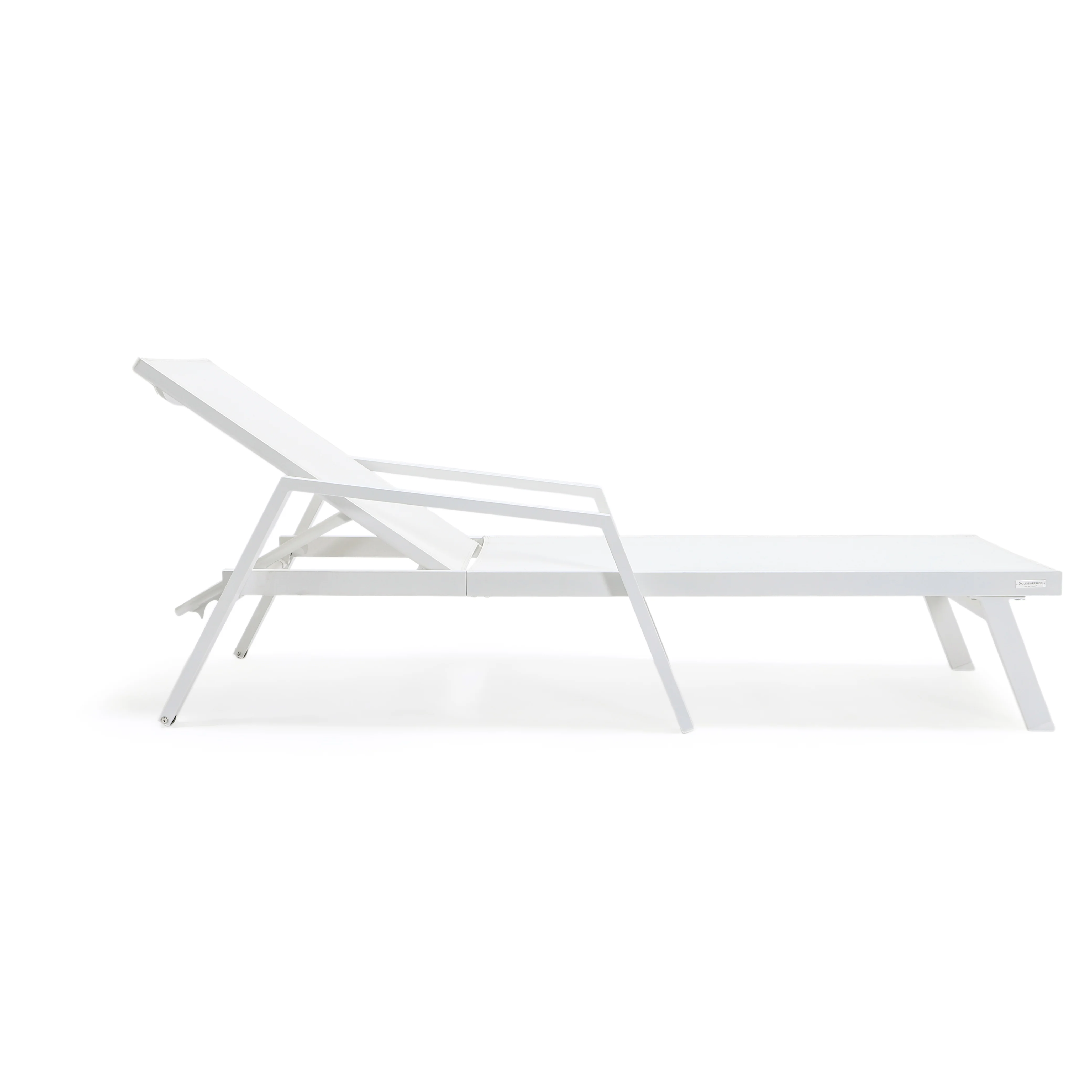 Marlin Modern Aluminum Outdoor Patio Chaise Lounge Chair With Arms Set of 2 with Square Fire Pit Side Table Perfect for Patio, Lawn, and Garden
