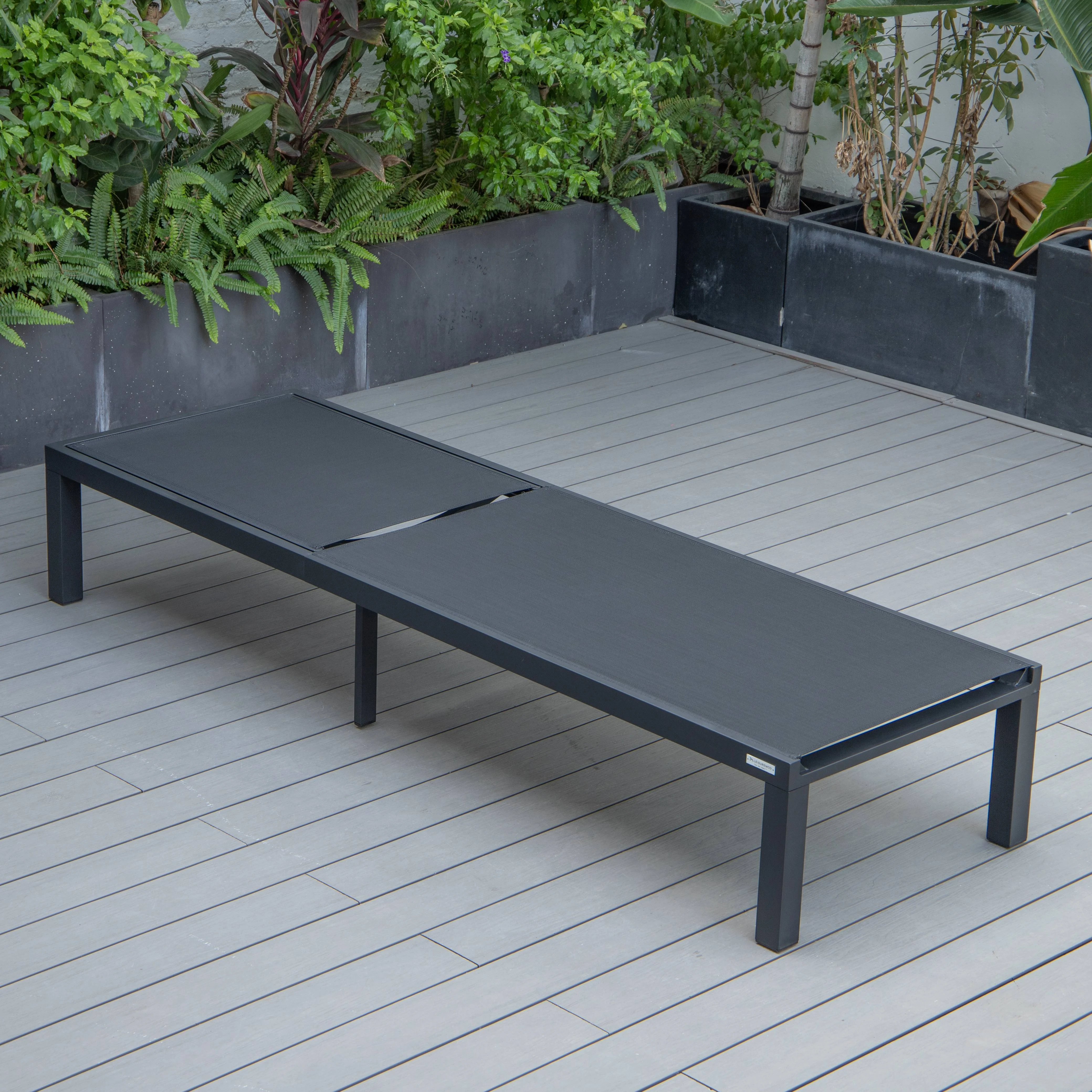 Marlin Patio Chaise Lounge Chair With Black Aluminum Frame