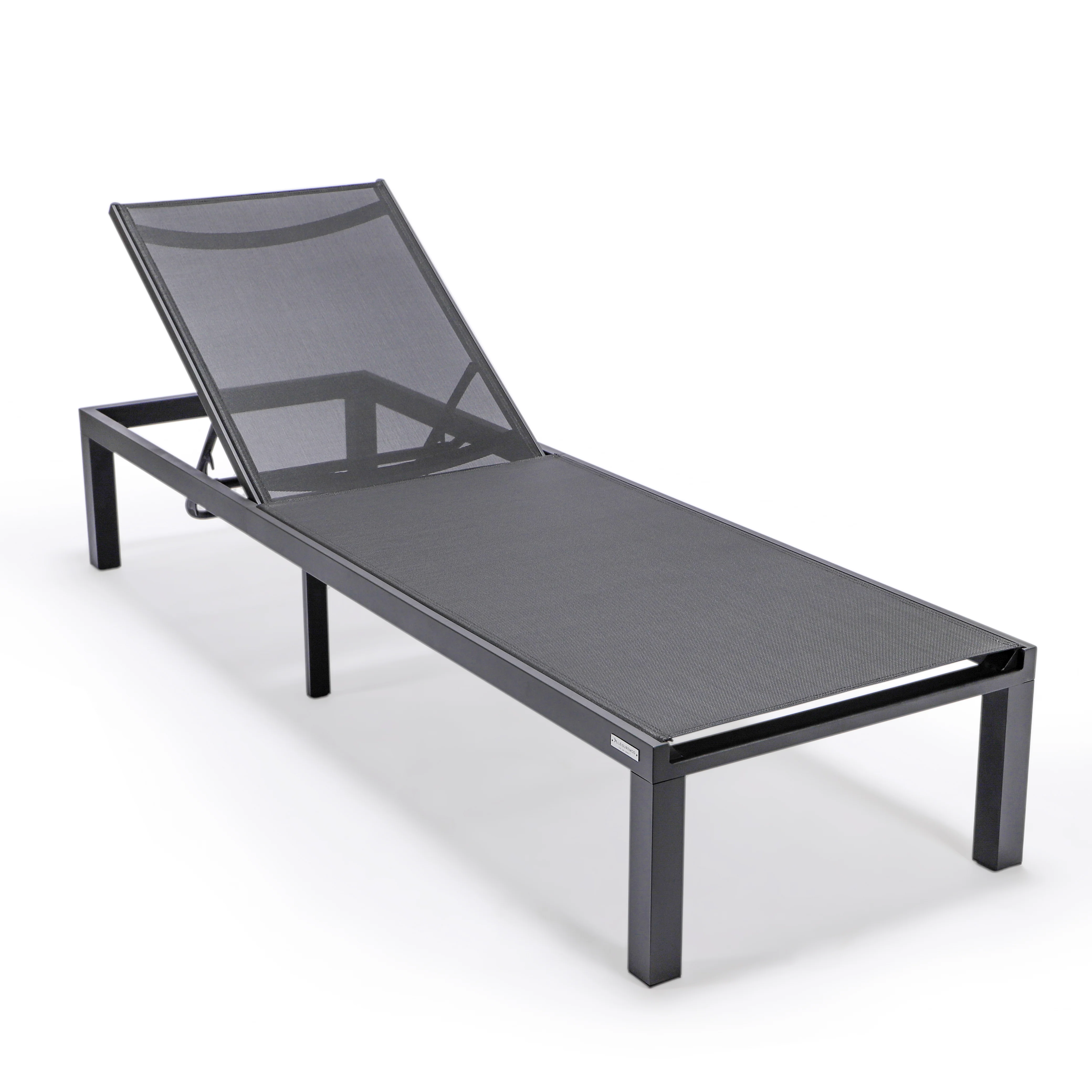 Marlin Patio Chaise Lounge Chair With Black Aluminum Frame