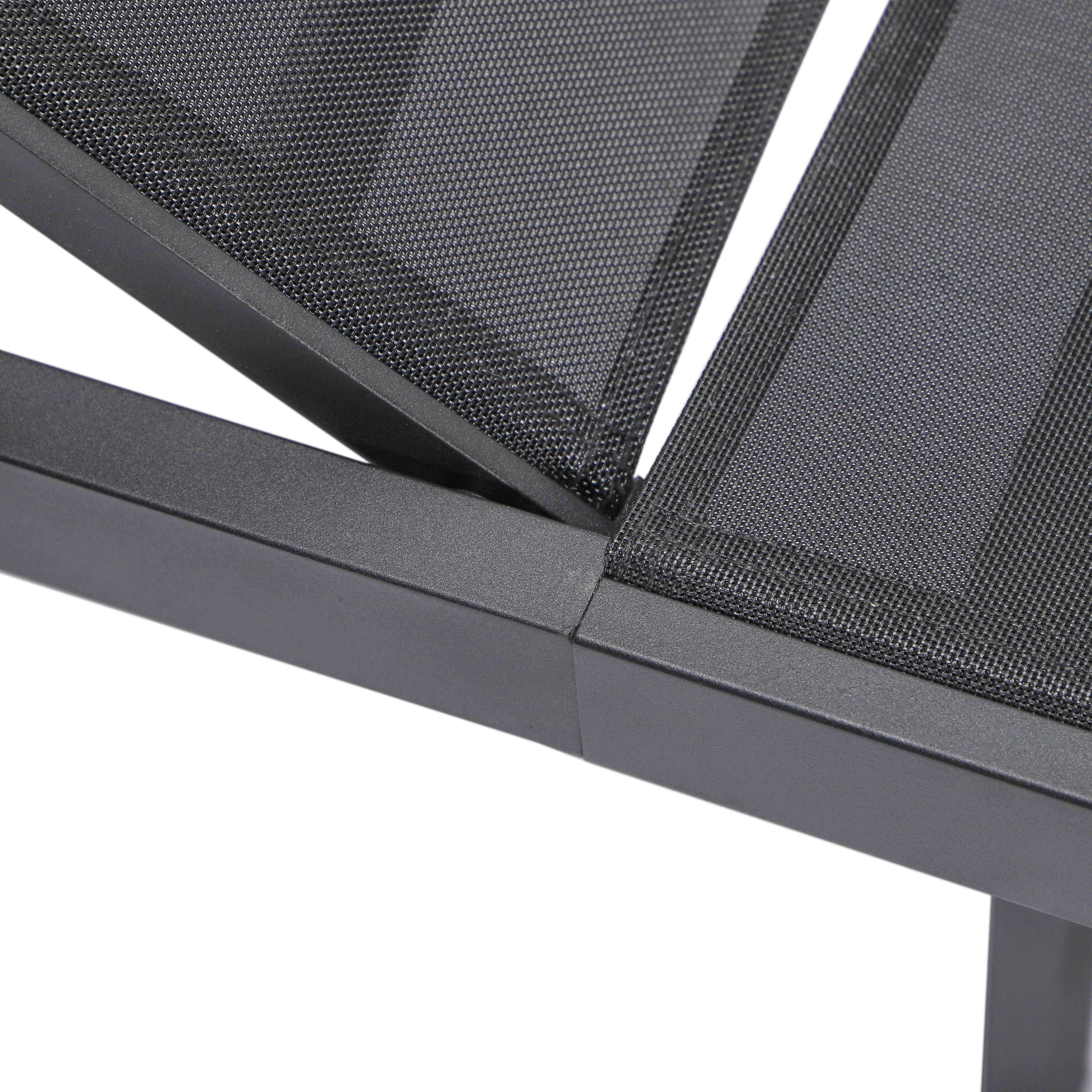 Marlin Patio Chaise Lounge Chair With Black Aluminum Frame