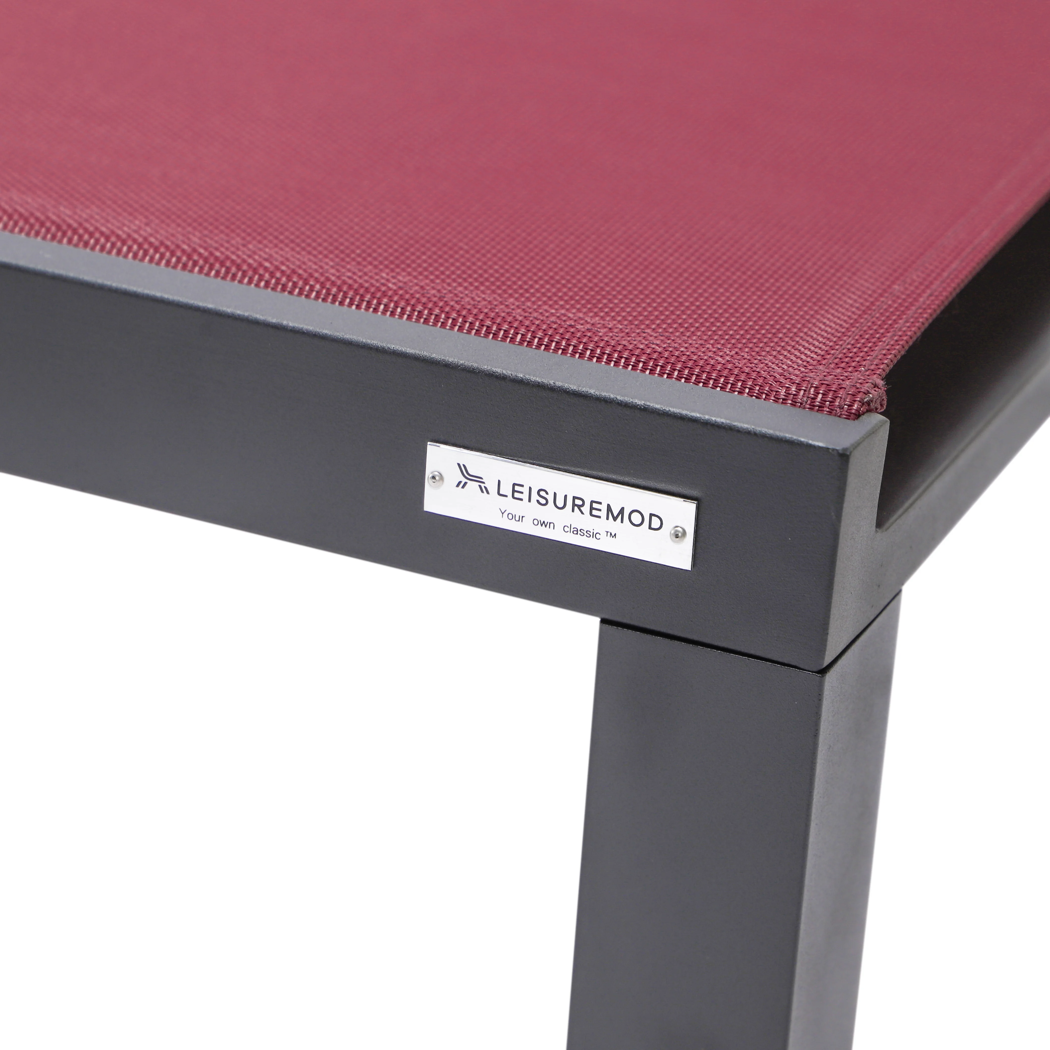 Marlin Patio Chaise Lounge Chair With Black Aluminum Frame