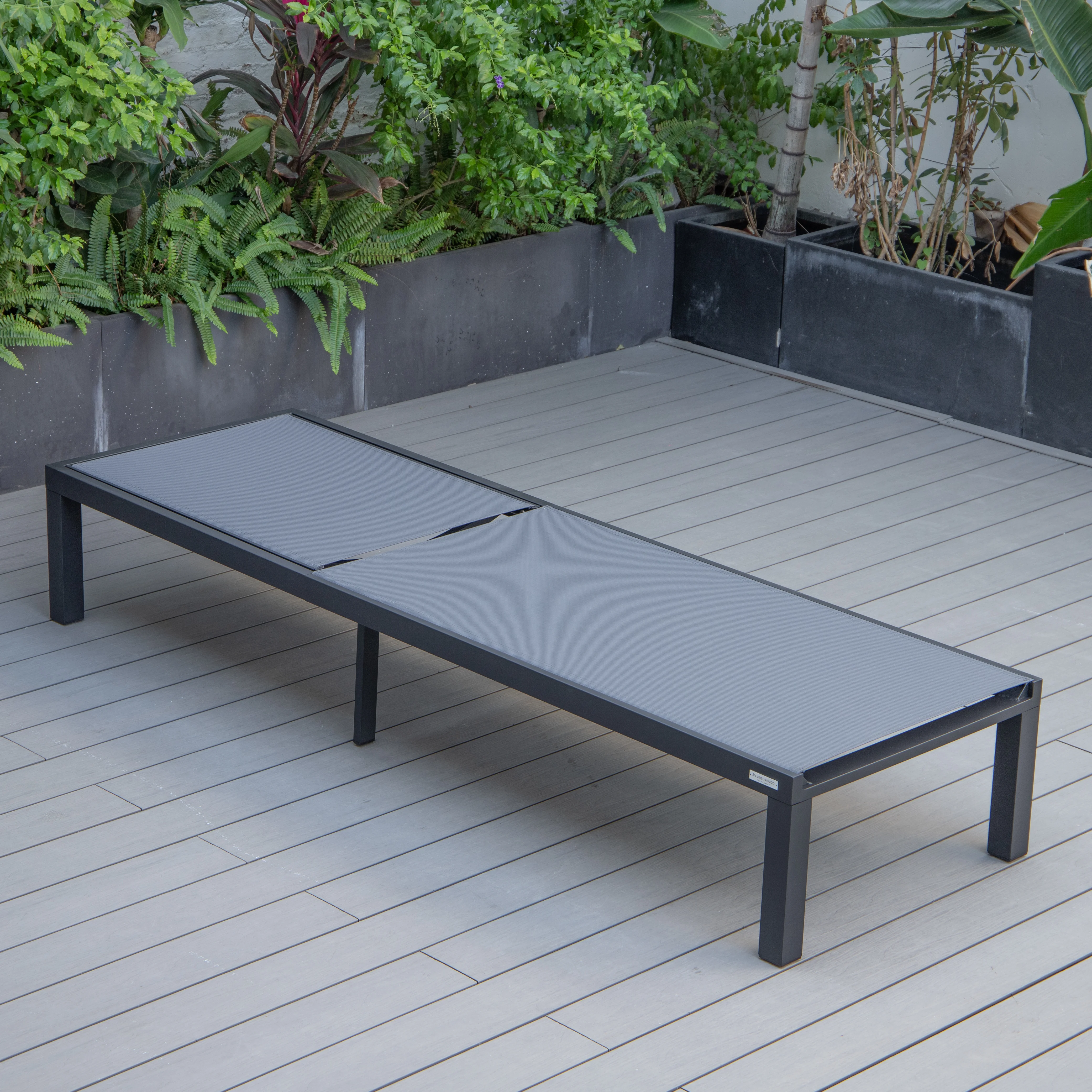 Marlin Patio Chaise Lounge Chair With Black Aluminum Frame