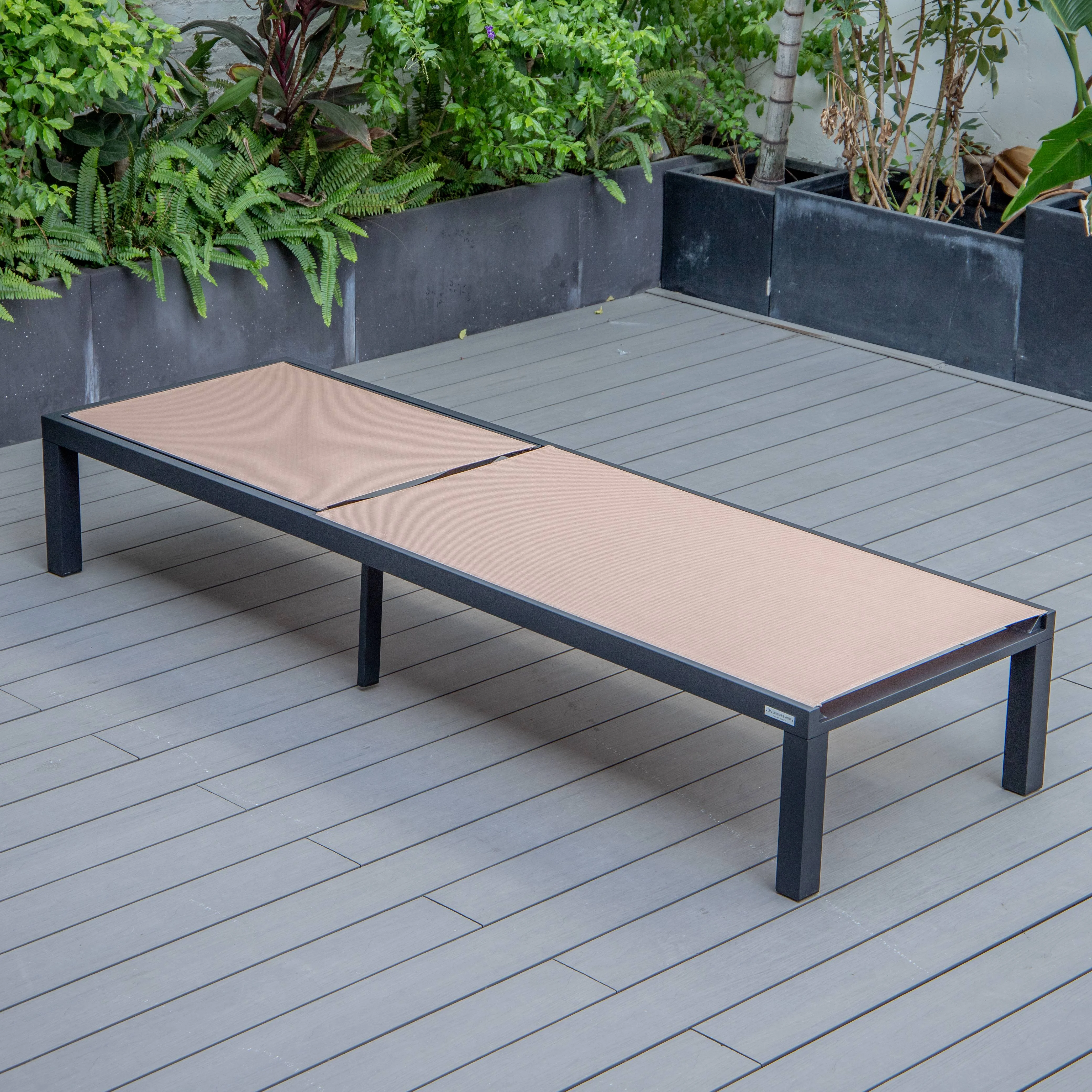 Marlin Patio Chaise Lounge Chair With Black Aluminum Frame