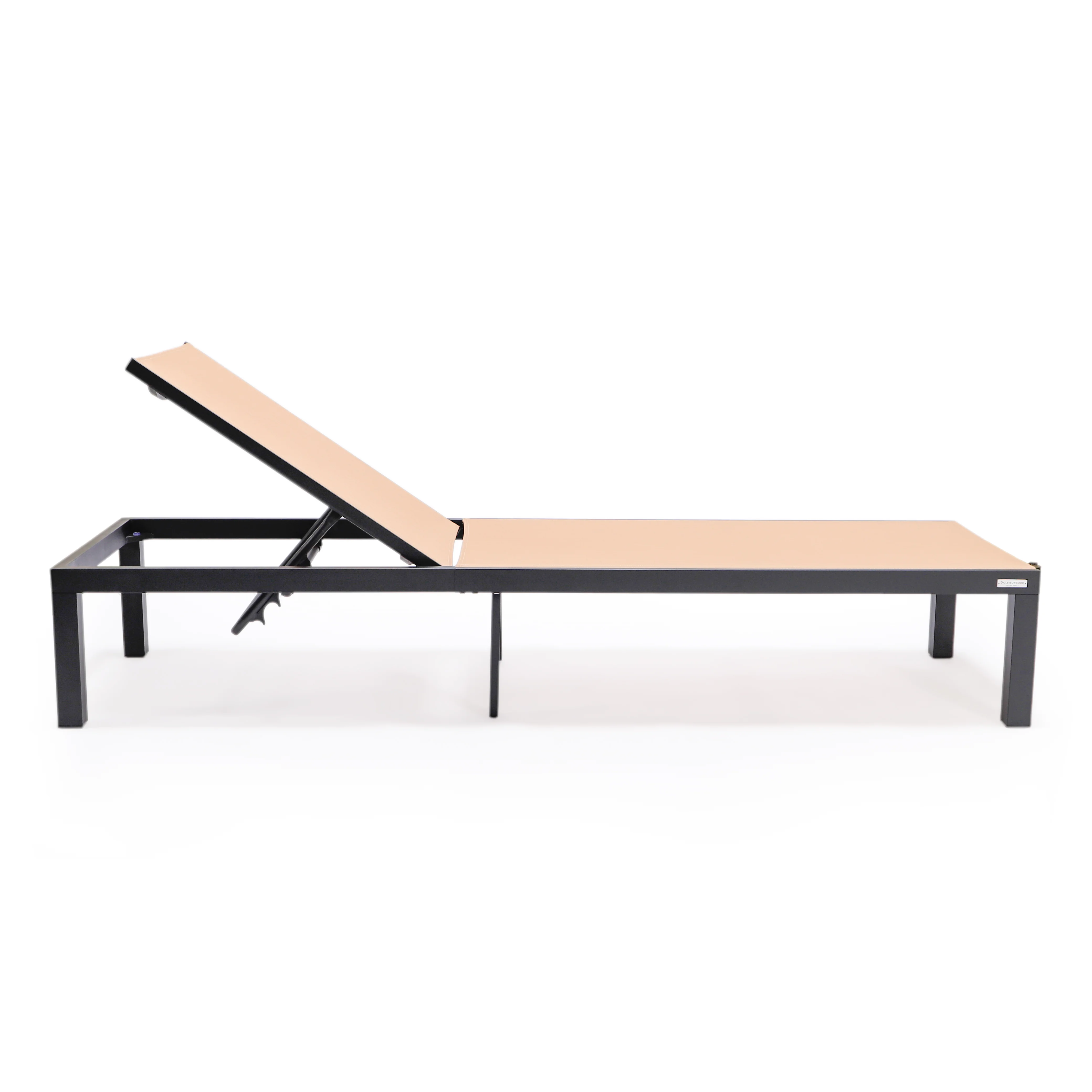 Marlin Patio Chaise Lounge Chair With Black Aluminum Frame