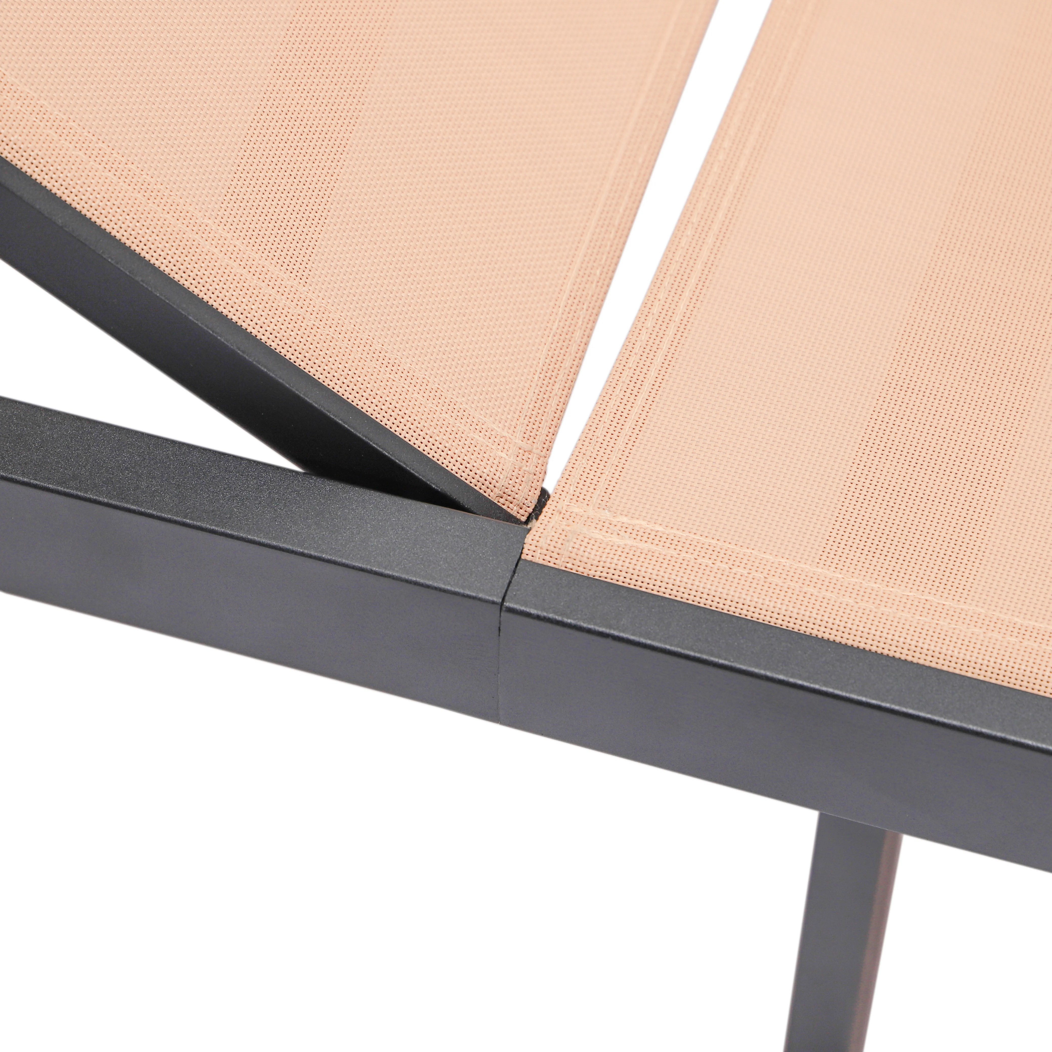 Marlin Patio Chaise Lounge Chair With Black Aluminum Frame