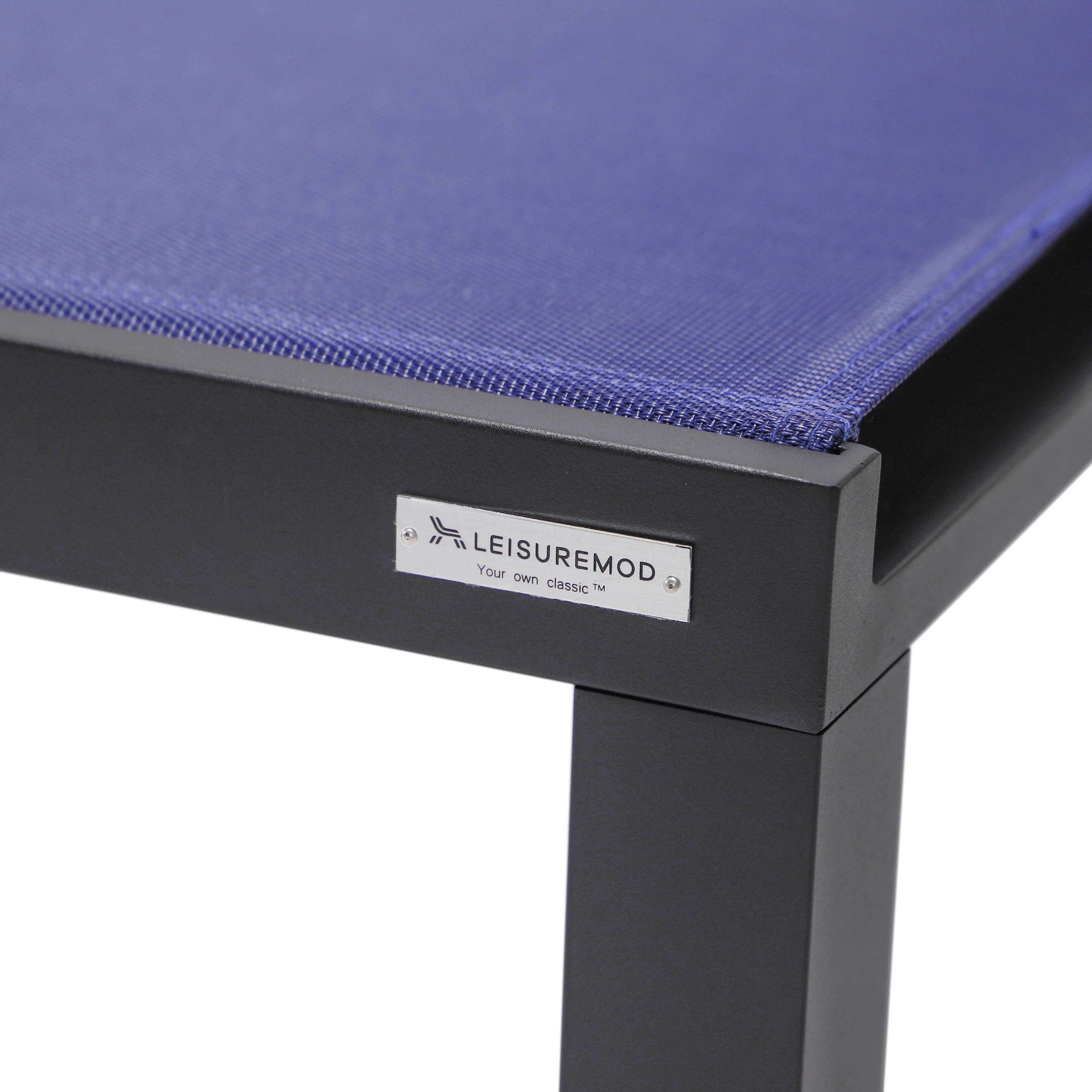 Marlin Patio Chaise Lounge Chair With Black Aluminum Frame