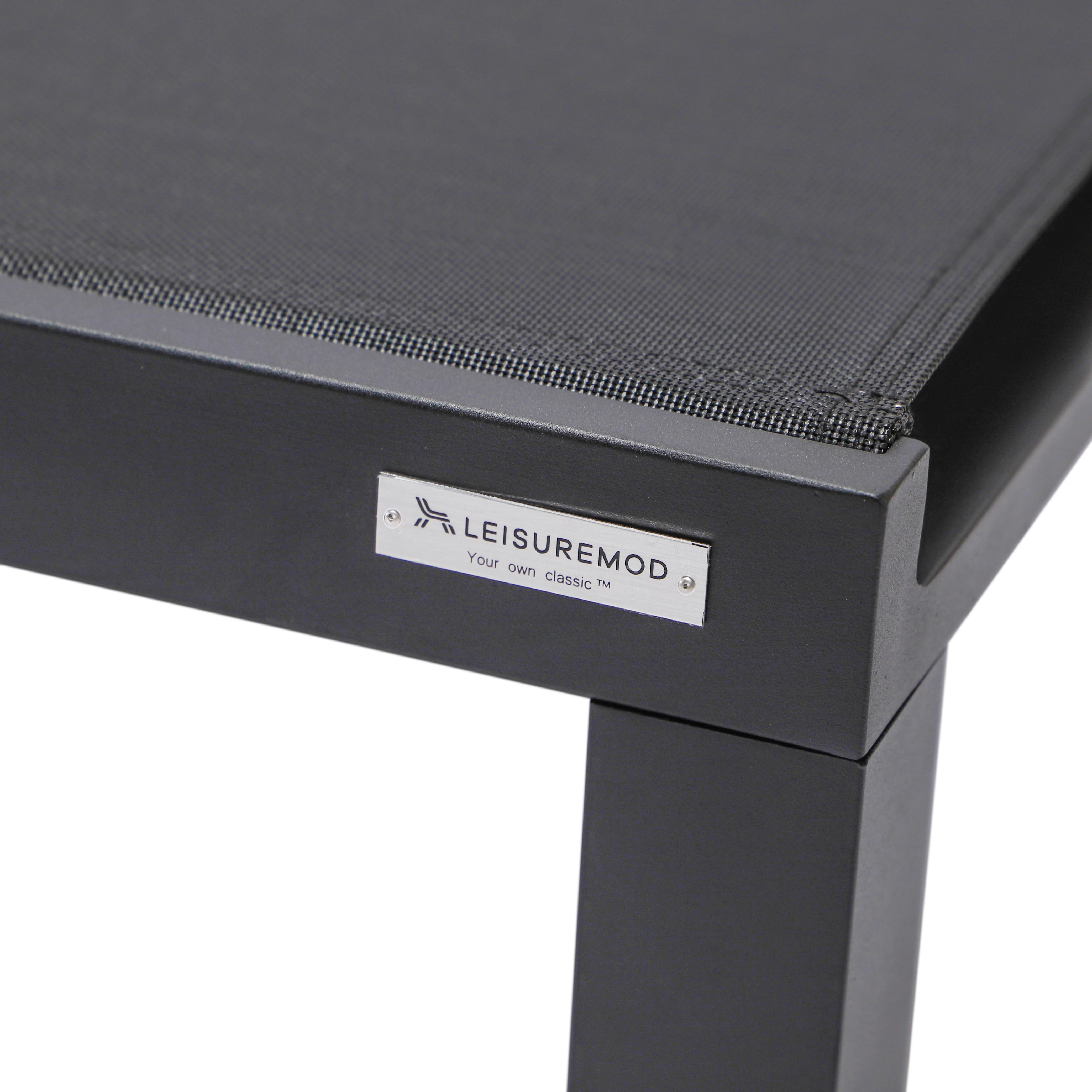 Marlin Modern Aluminum Outdoor Patio Chaise Lounge Chair Set of 2 with Square Fire Pit Side Table Perfect for Patio, Lawn, and Garden