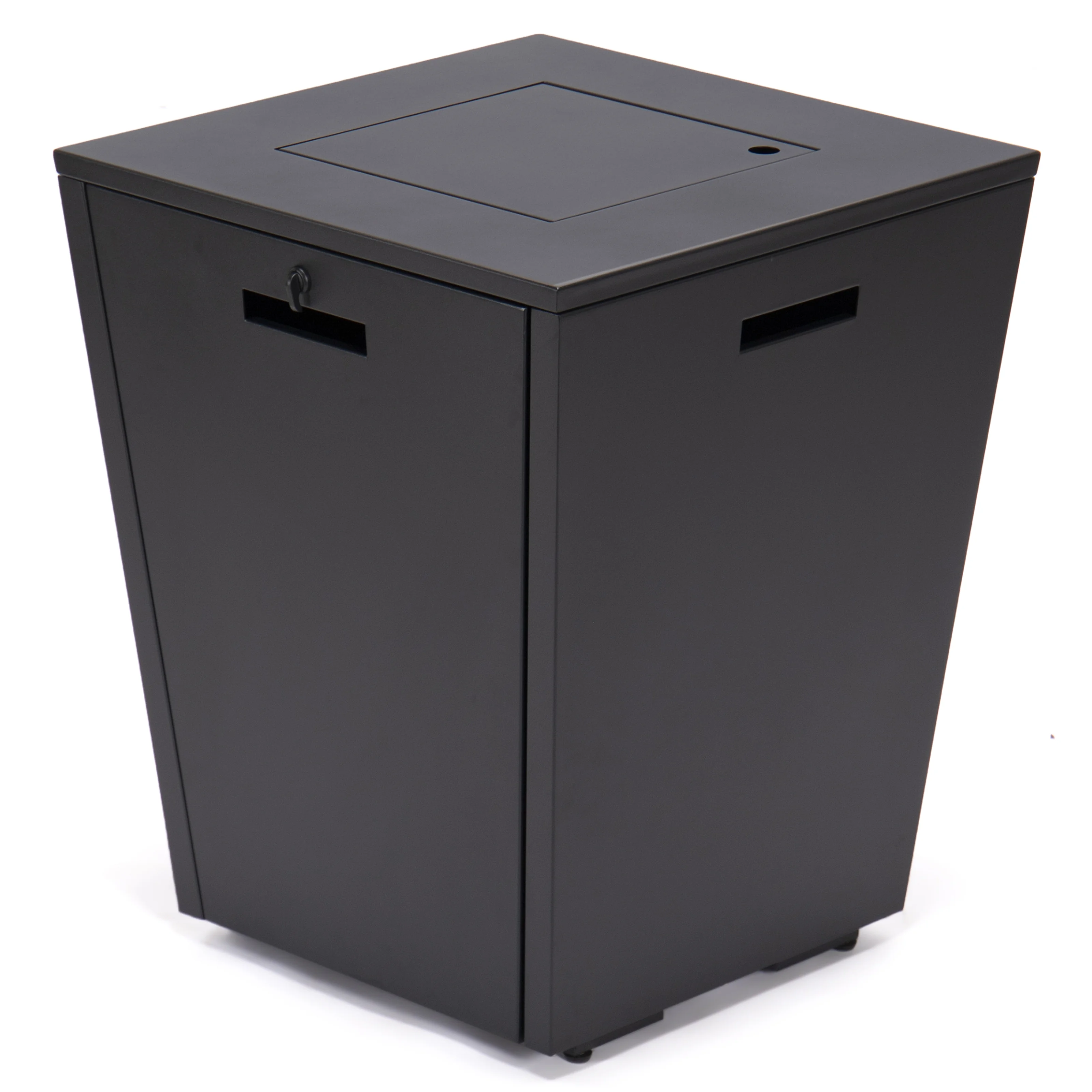 Marlin Modern Black Aluminum Outdoor Patio Chaise Lounge Chair with Square Fire Pit Side Table Perfect for Patio, Lawn, and Garden