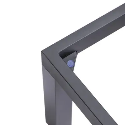 Marlin Modern Black Aluminum Outdoor Patio Chaise Lounge Chair with Square Fire Pit Side Table Perfect for Patio, Lawn, and Garden