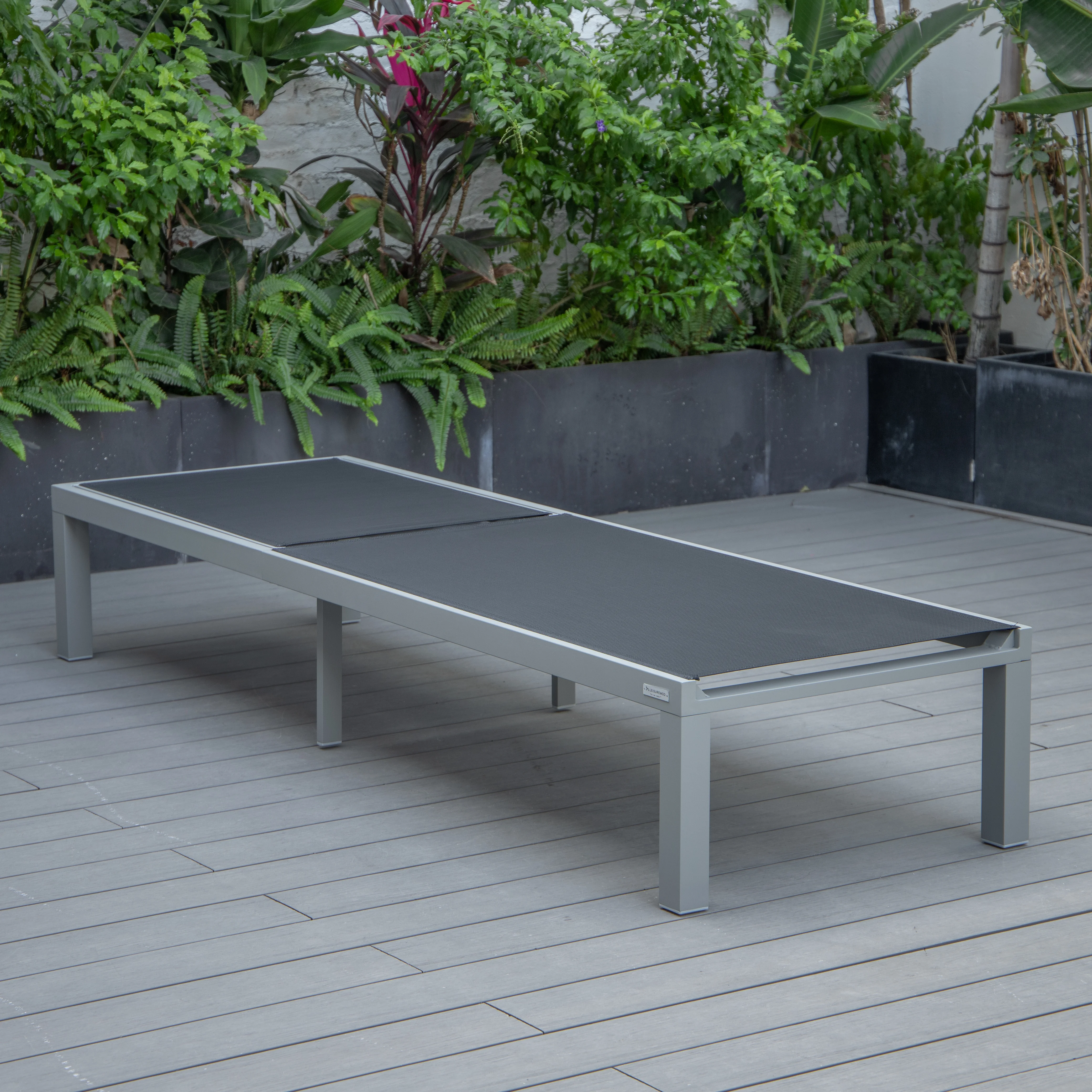 Marlin Patio Chaise Lounge Chair With Grey Aluminum Frame