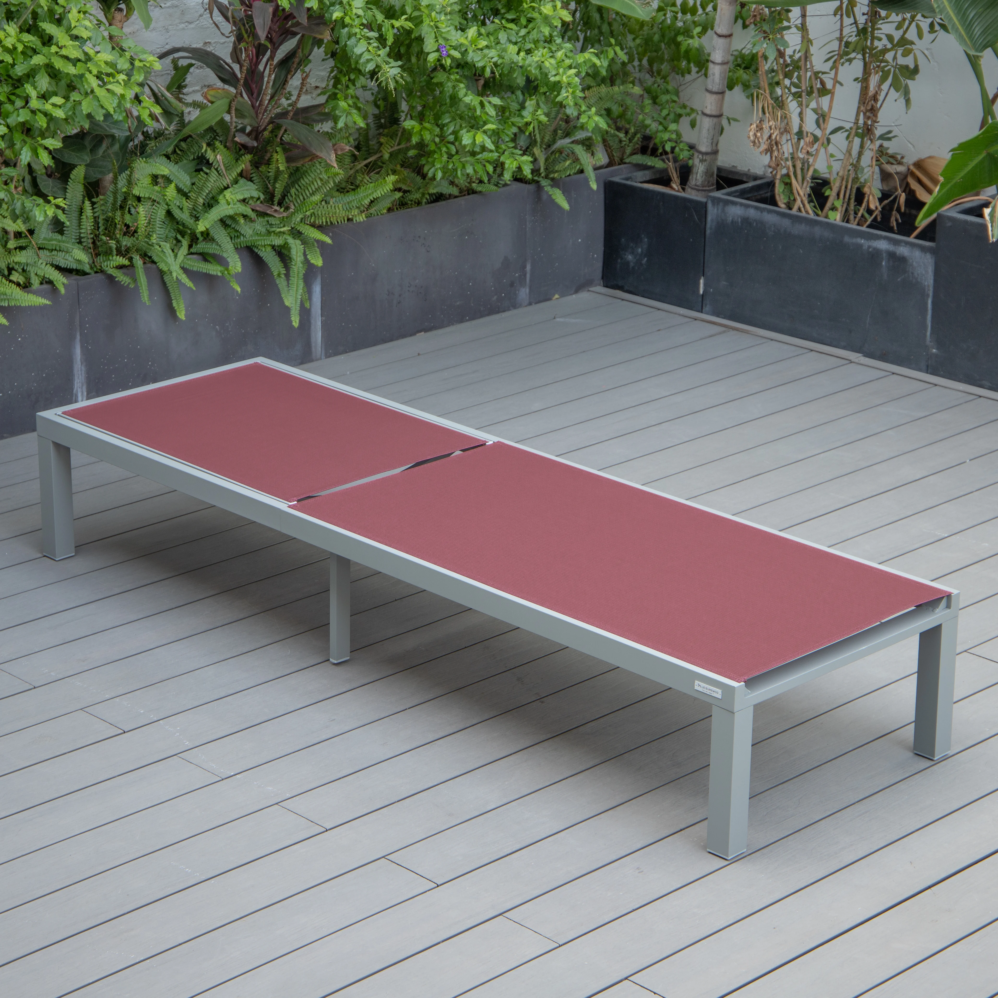 Marlin Patio Chaise Lounge Chair With Grey Aluminum Frame