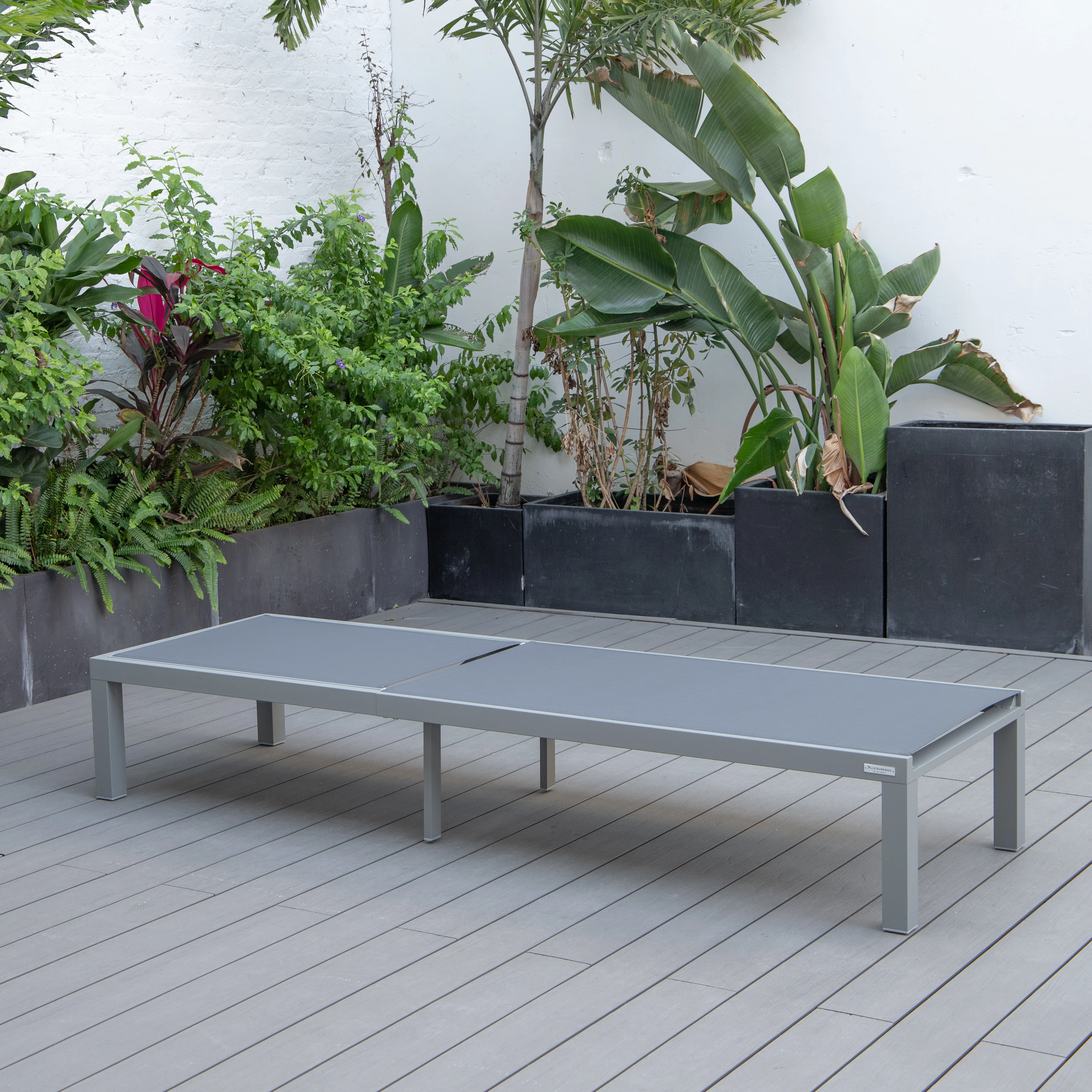 Marlin Patio Chaise Lounge Chair With Grey Aluminum Frame