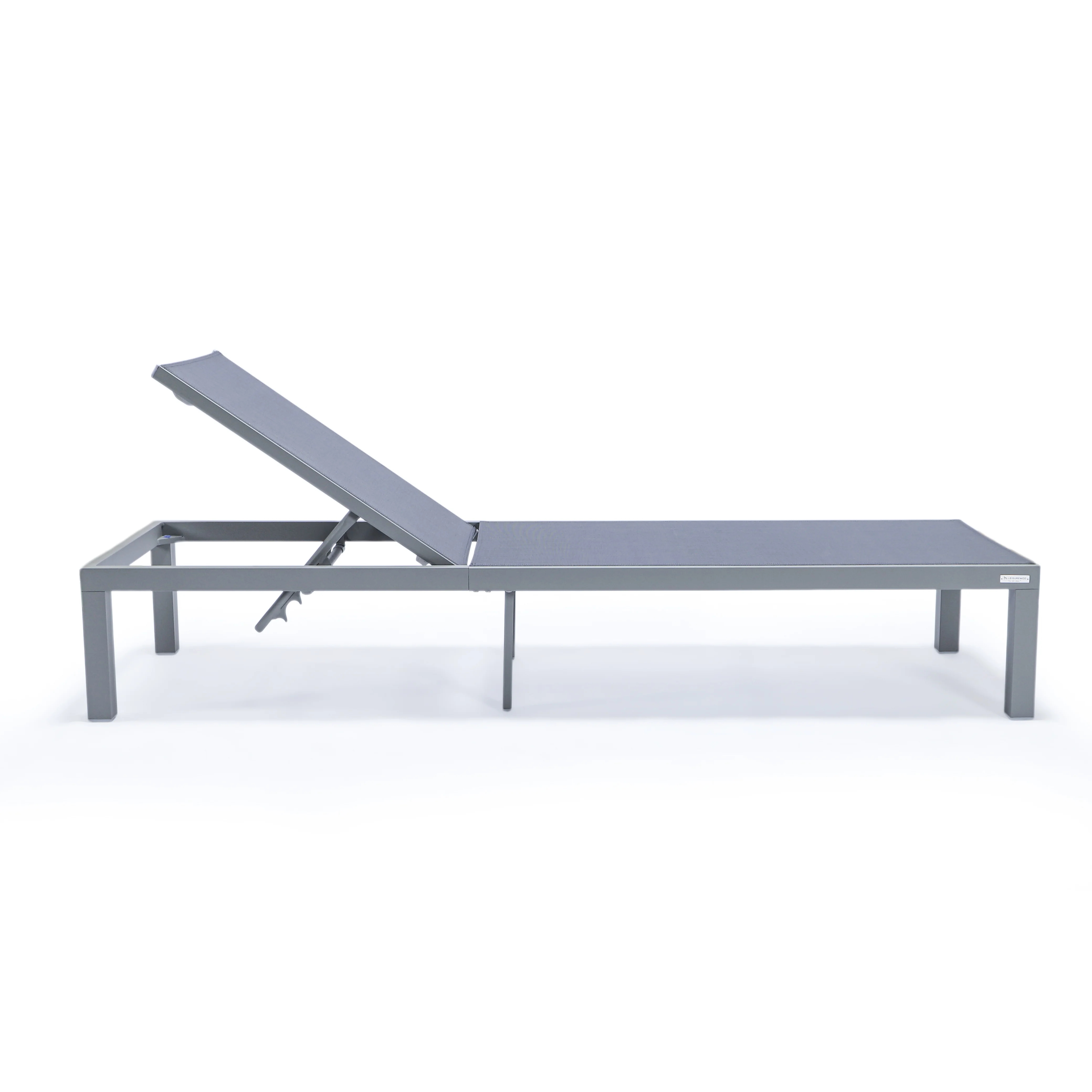Marlin Patio Chaise Lounge Chair With Grey Aluminum Frame