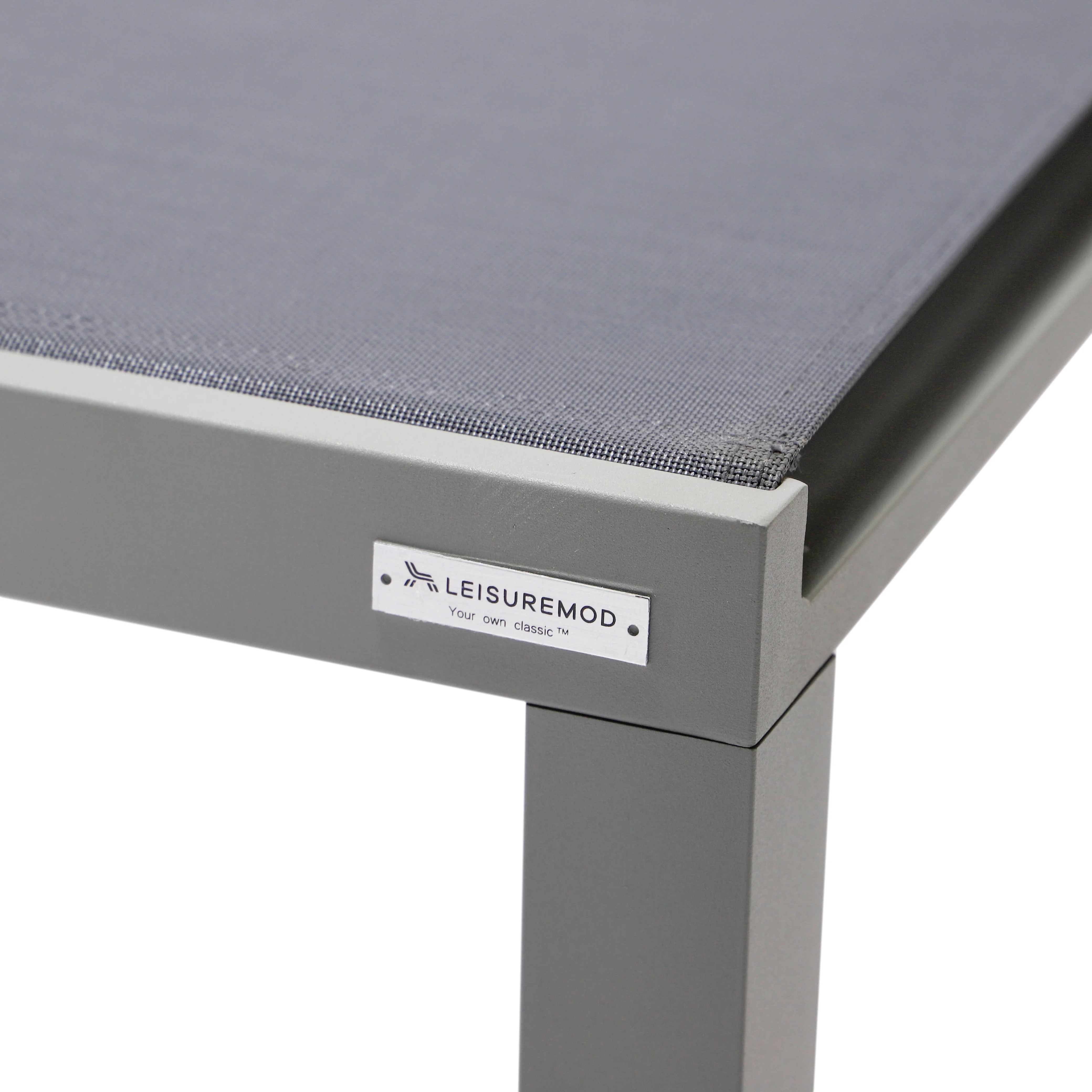 Marlin Patio Chaise Lounge Chair With Grey Aluminum Frame, Set of 2 in Dark Grey