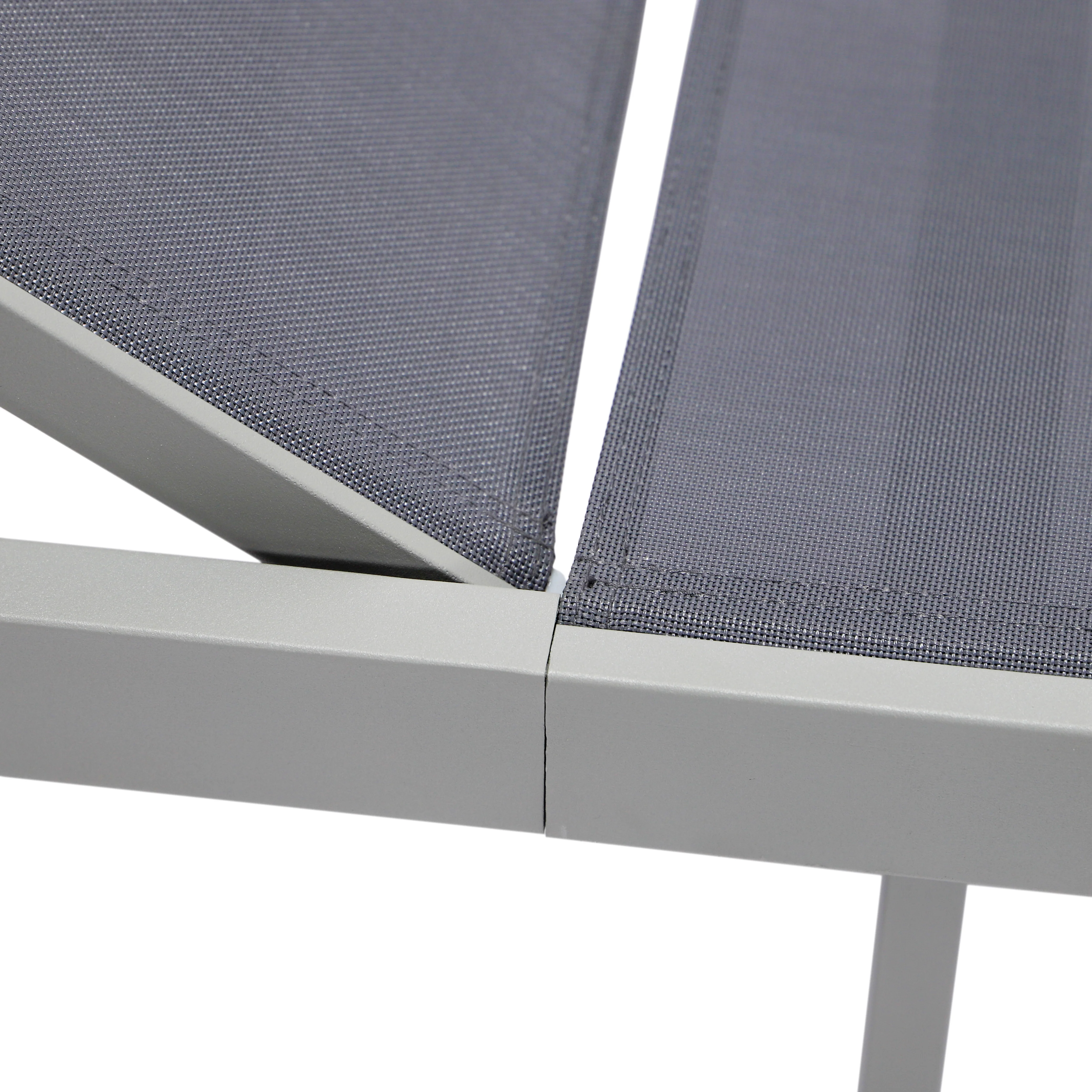 Marlin Patio Chaise Lounge Chair With Grey Aluminum Frame, Set of 2 in Dark Grey