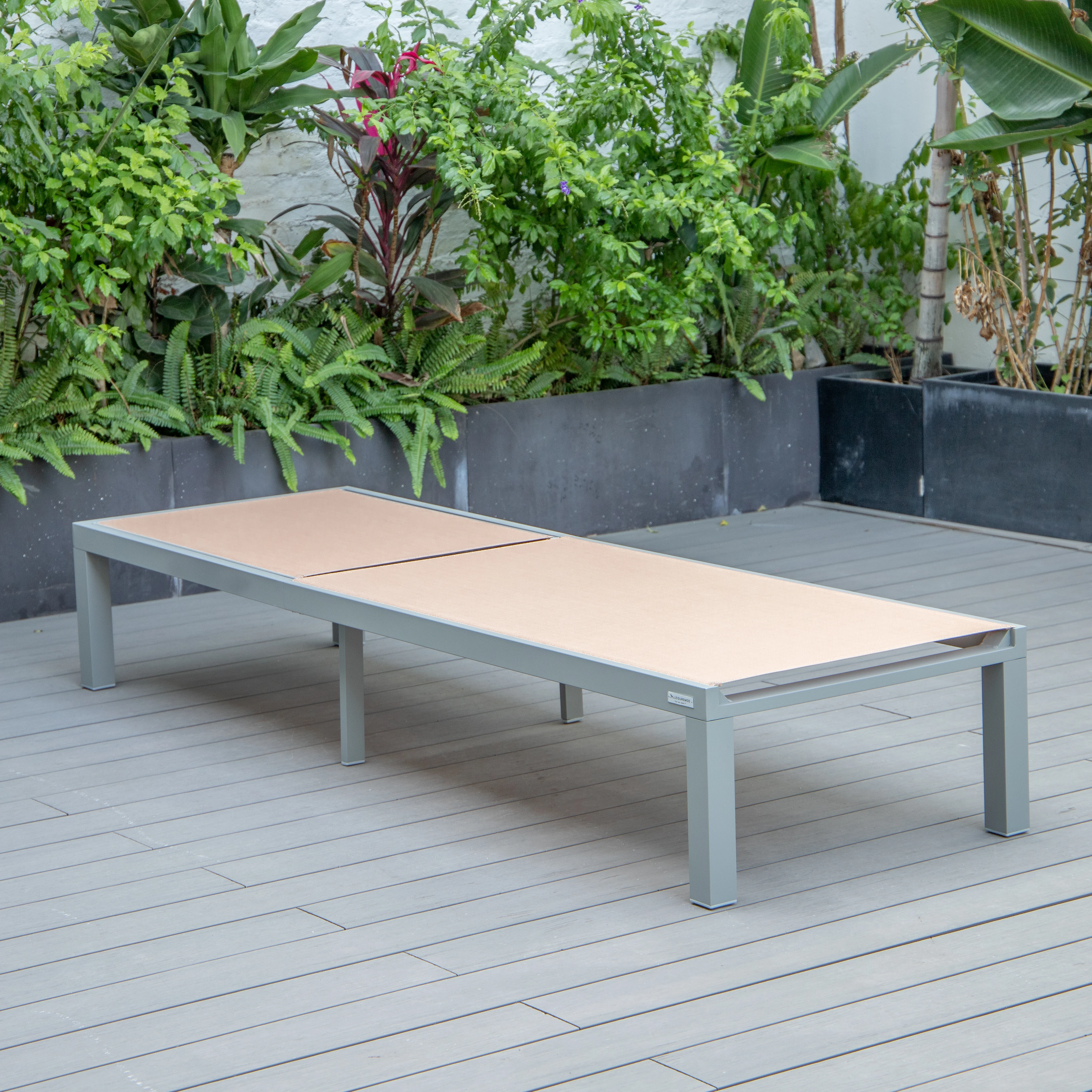 Marlin Patio Chaise Lounge Chair With Grey Aluminum Frame