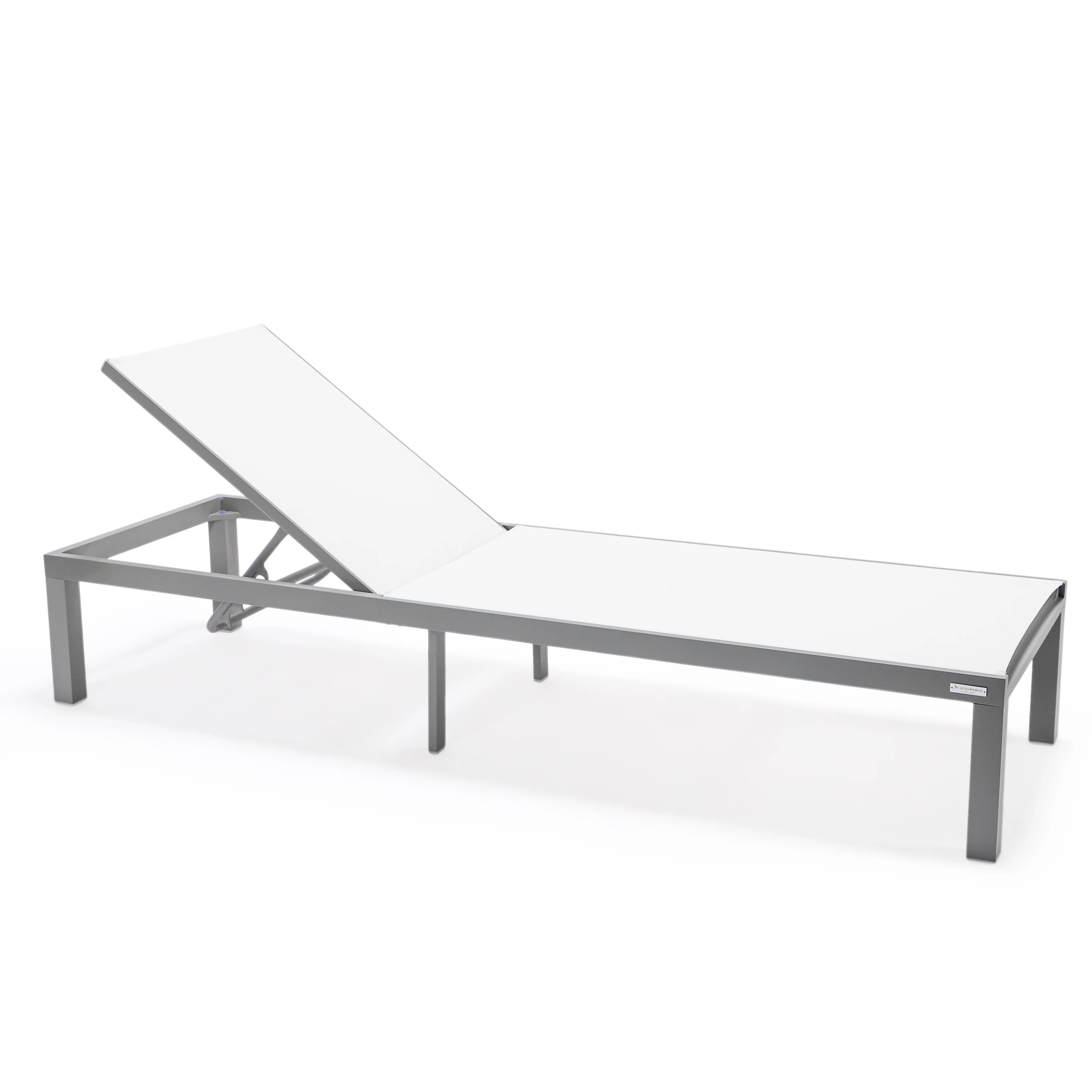 Marlin Patio Chaise Lounge Chair With Grey Aluminum Frame