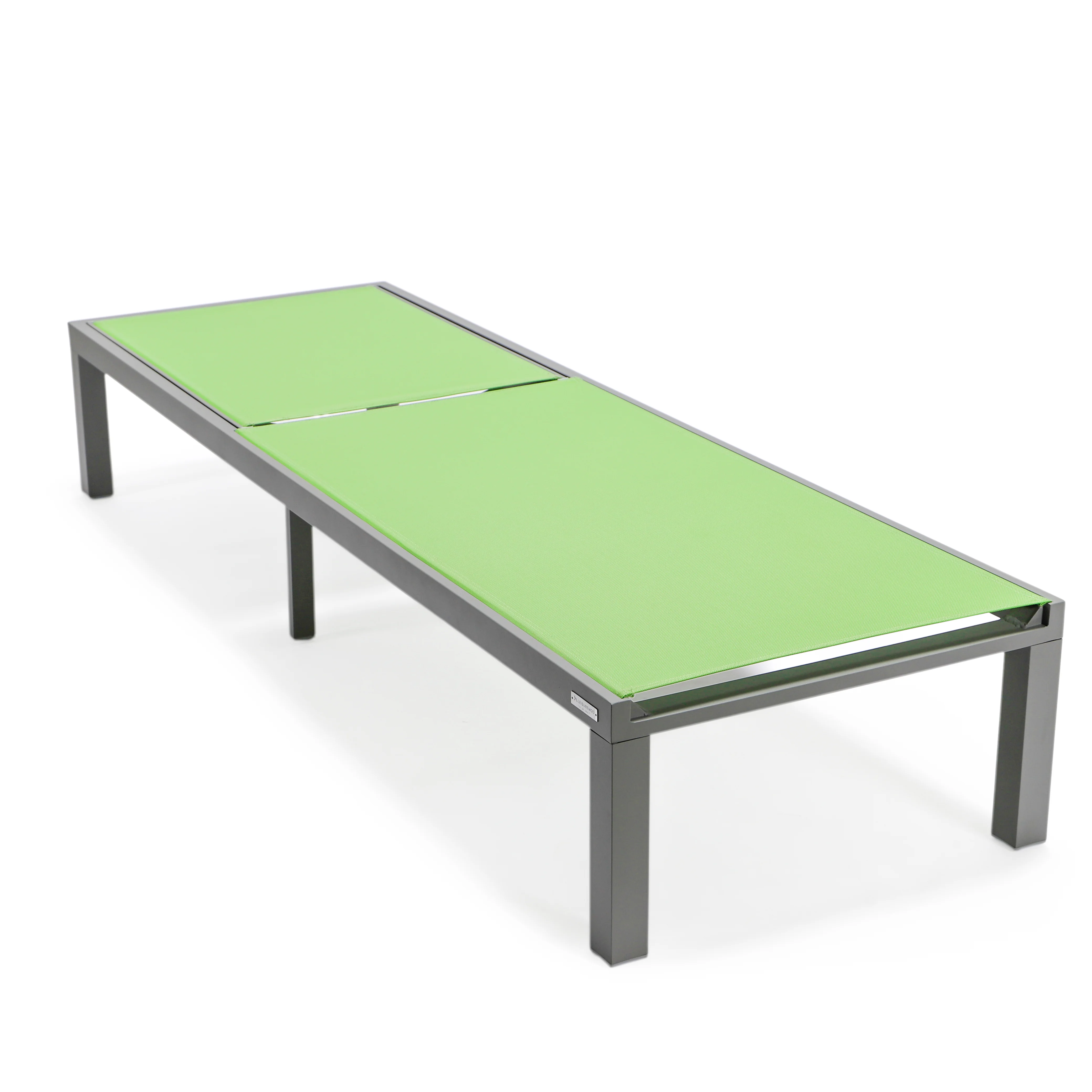 Marlin Modern Grey Aluminum Outdoor Patio Chaise Lounge Chair with Square Fire Pit Side Table Perfect for Patio, Lawn, and Garden