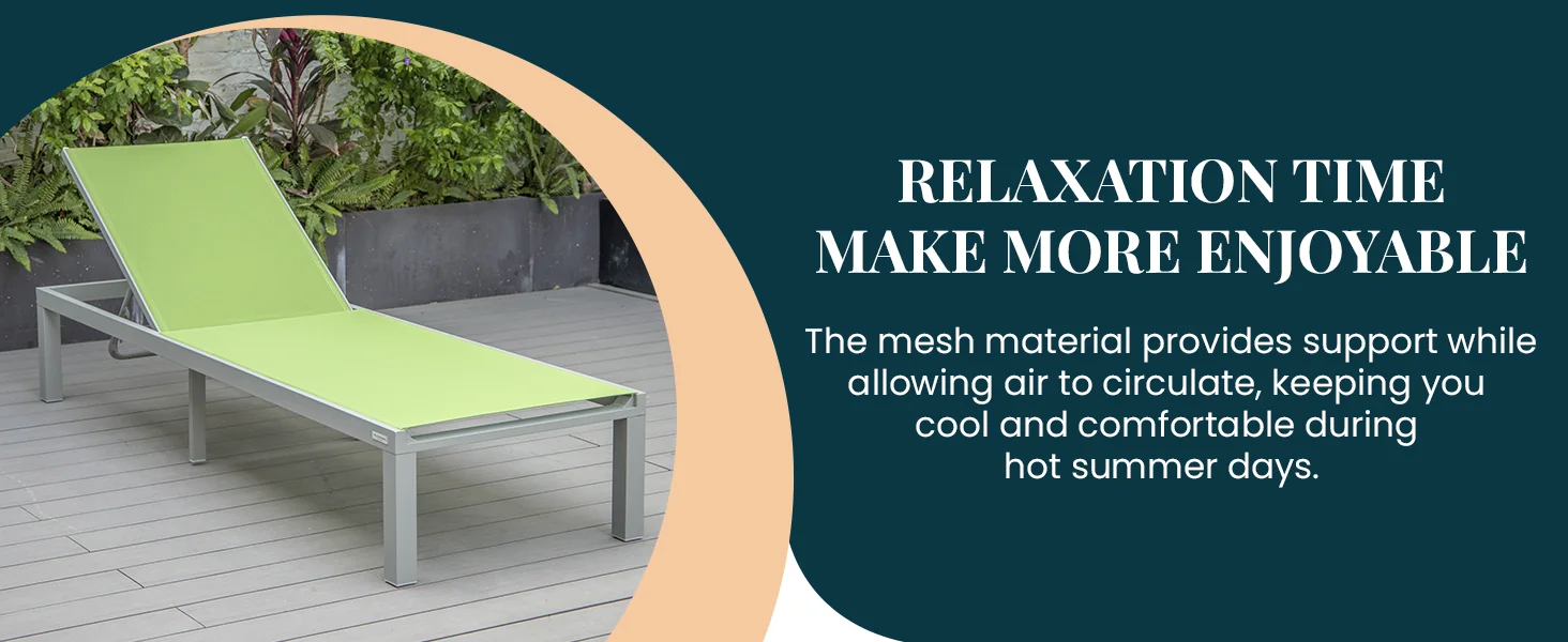 Marlin Modern Aluminum Outdoor Patio Chaise Lounge Chair Set of 2 with Square Fire Pit Side Table Perfect for Patio, Lawn, and Garden