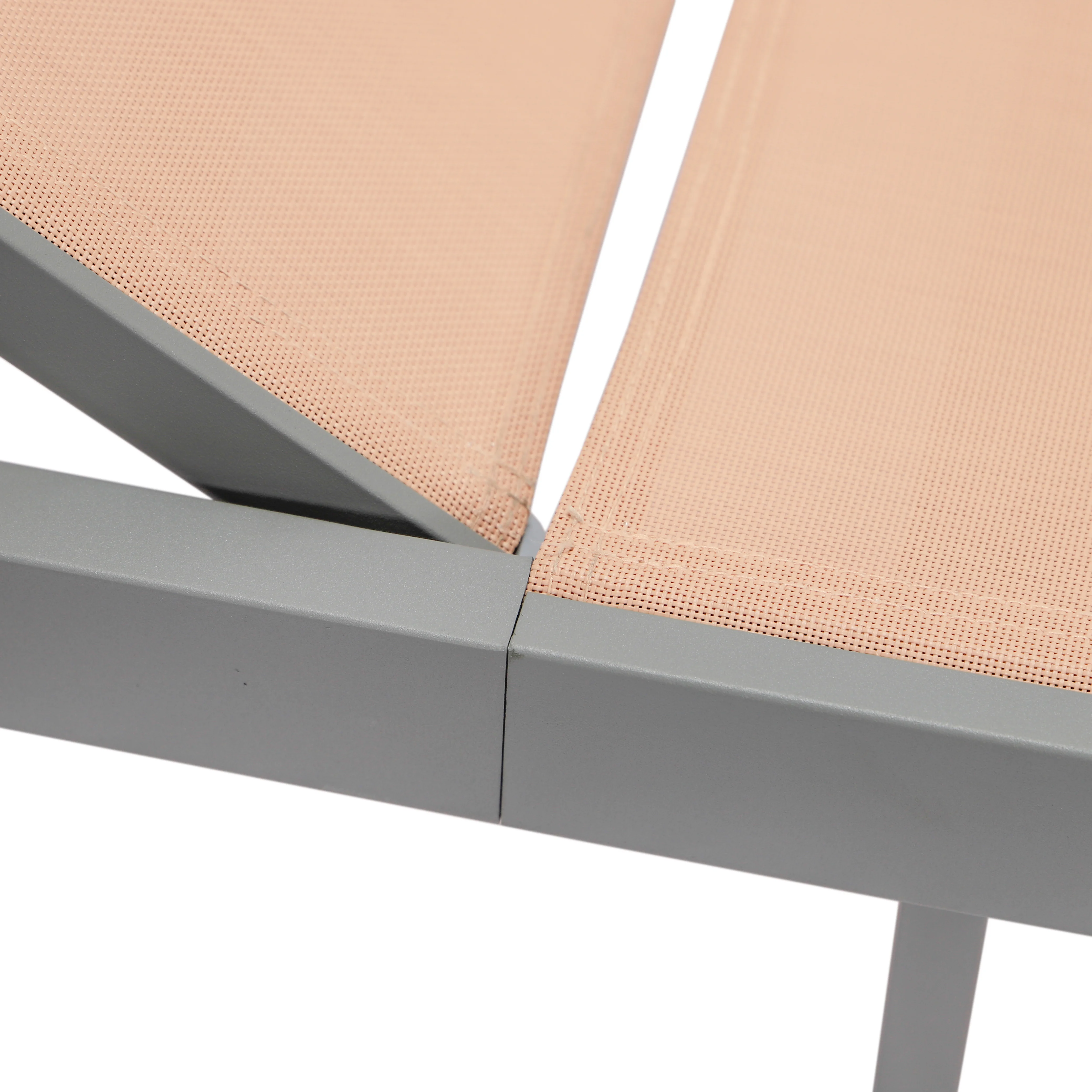 Marlin Modern Grey Aluminum Outdoor Patio Chaise Lounge Chair with Square Fire Pit Side Table Perfect for Patio, Lawn, and Garden