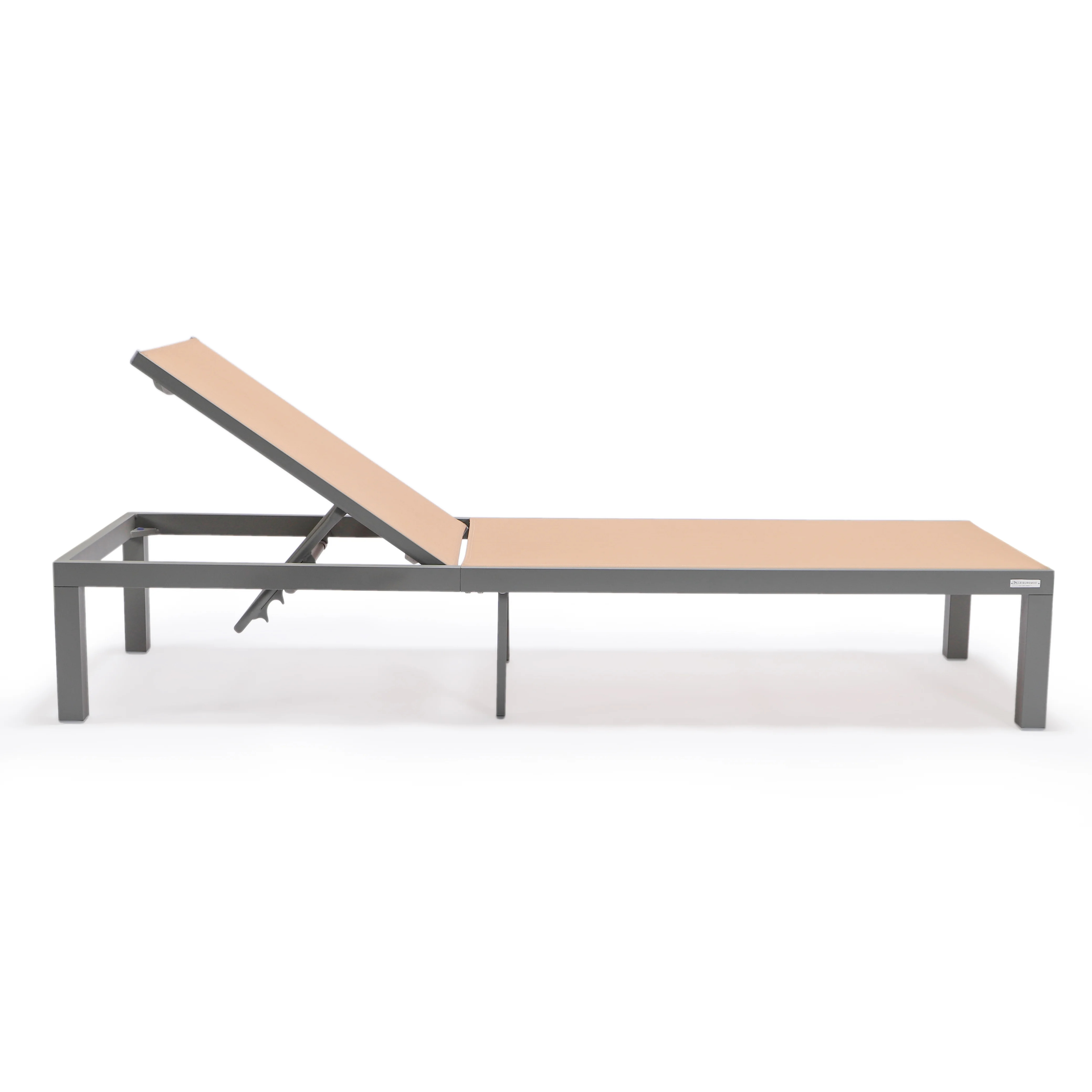 Marlin Modern Aluminum Outdoor Patio Chaise Lounge Chair Set of 2 with Square Fire Pit Side Table Perfect for Patio, Lawn, and Garden