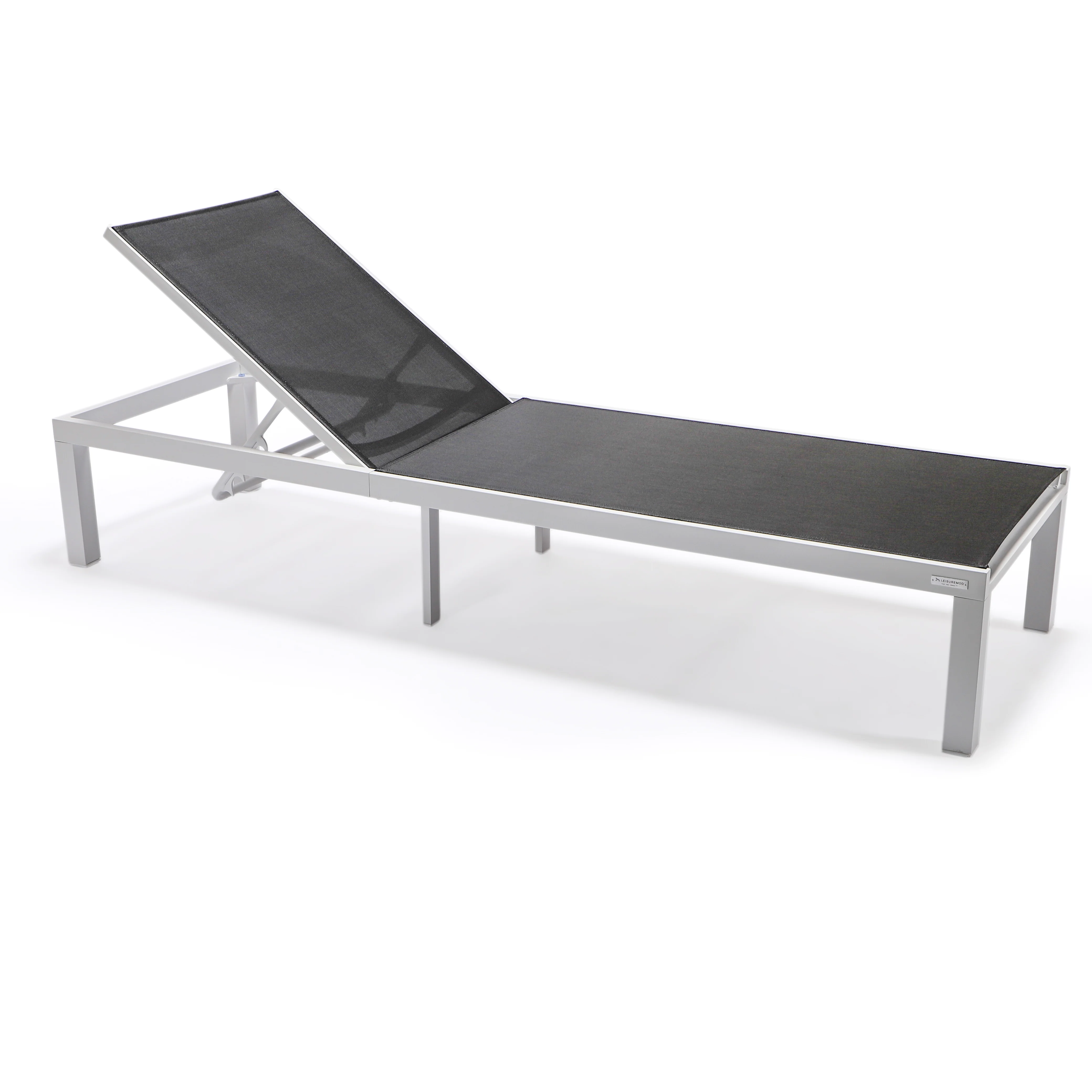 Marlin Patio Chaise Lounge Chair With White Aluminum Frame