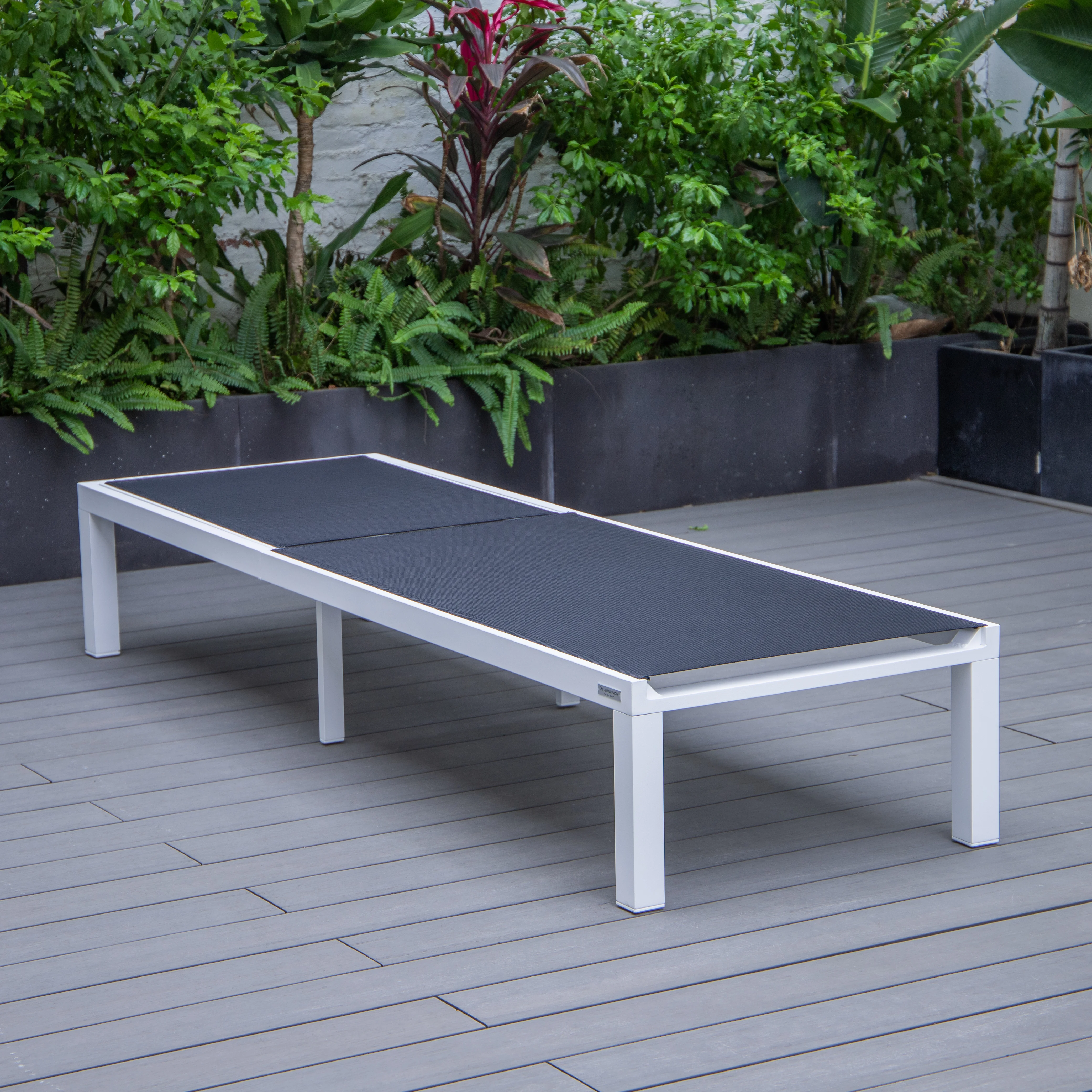 Marlin Patio Chaise Lounge Chair With White Aluminum Frame