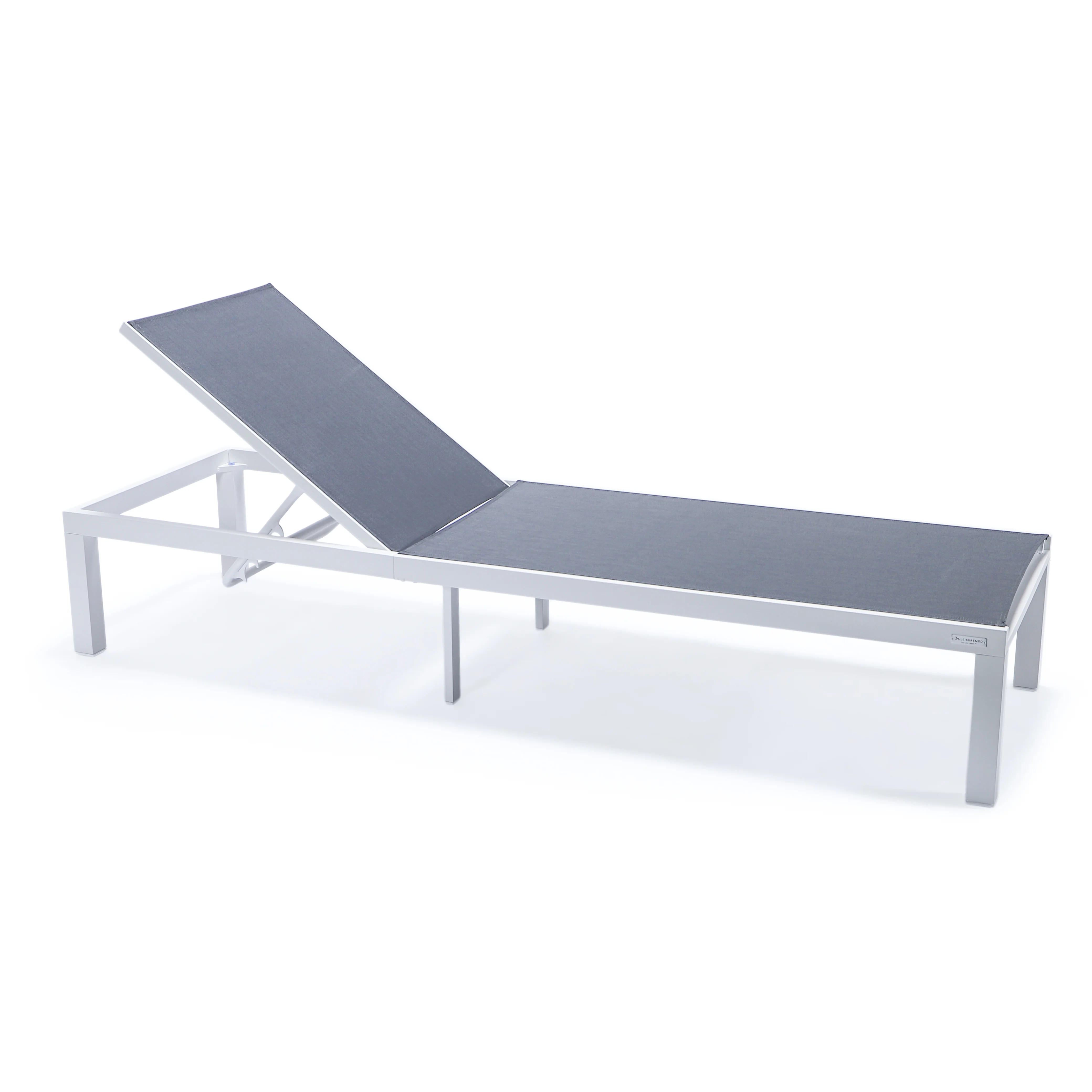 Marlin Patio Chaise Lounge Chair With White Aluminum Frame
