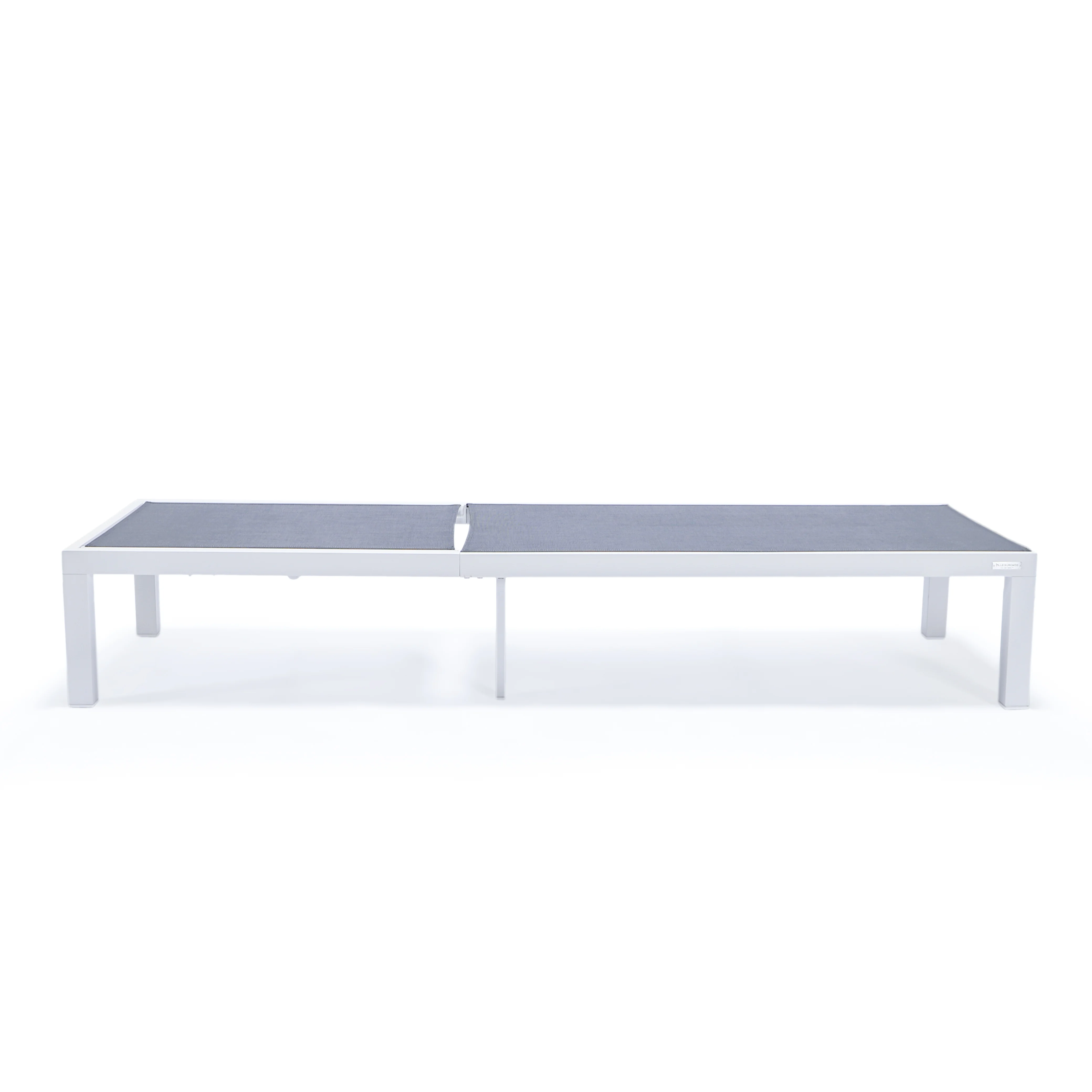 Marlin Patio Chaise Lounge Chair With White Aluminum Frame, Set of 2 in Dark Grey