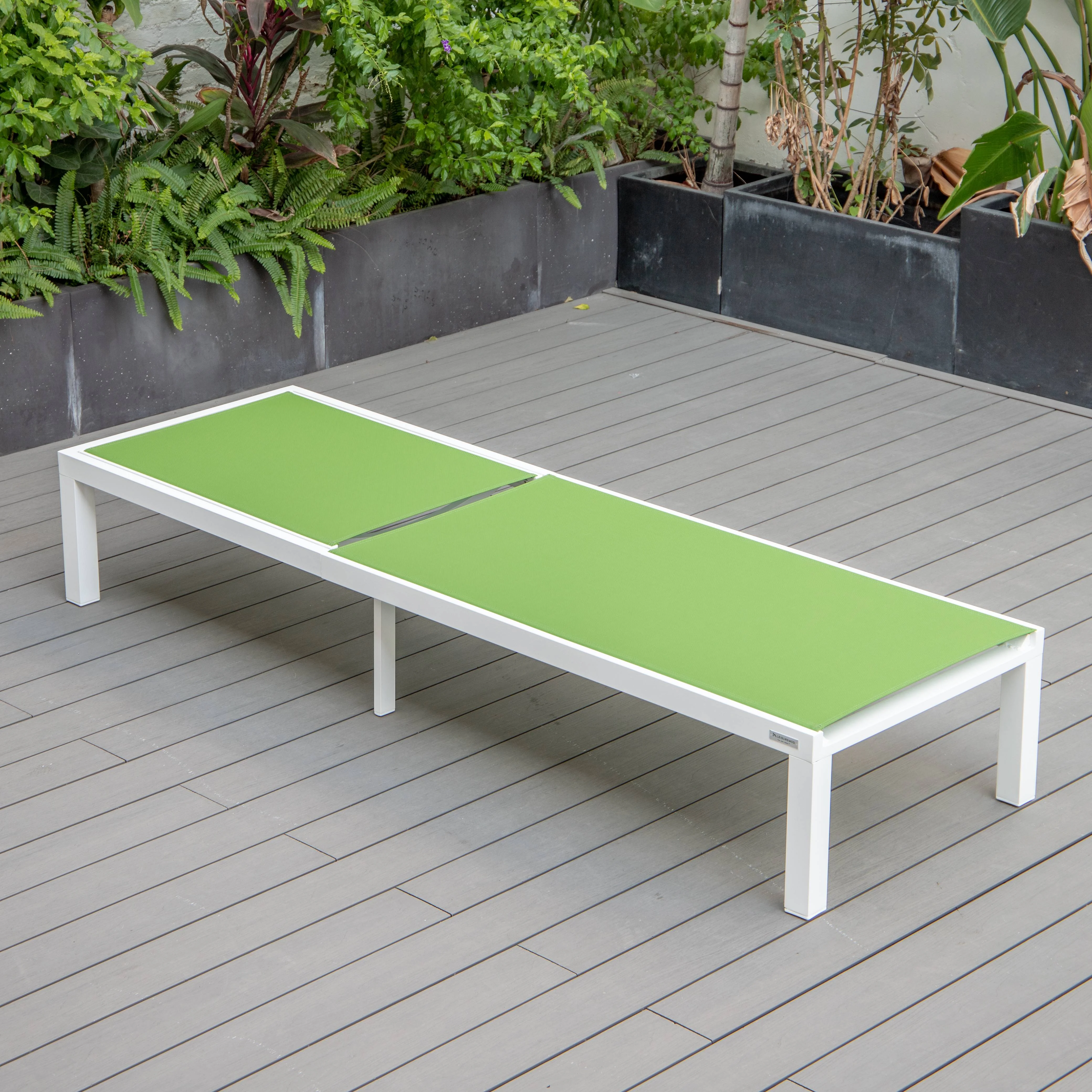 Marlin Patio Chaise Lounge Chair With White Aluminum Frame