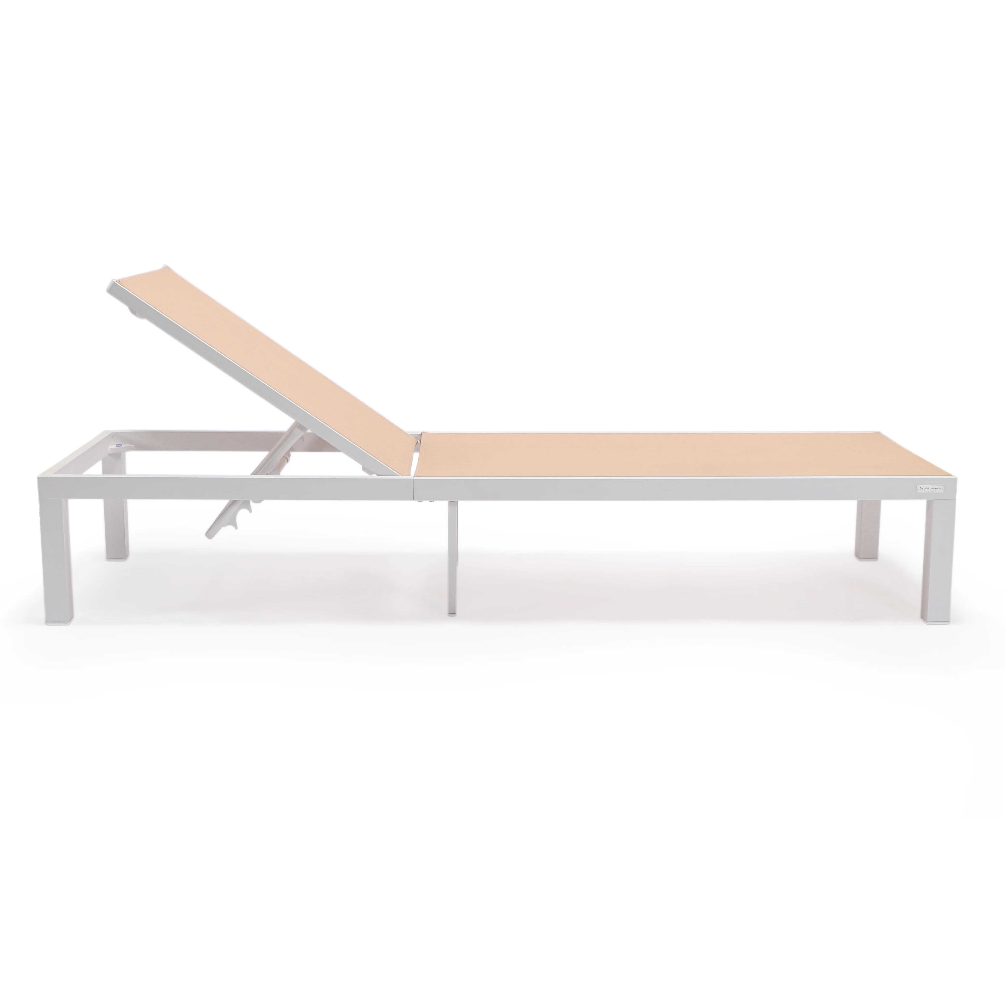 Marlin Patio Chaise Lounge Chair With White Aluminum Frame