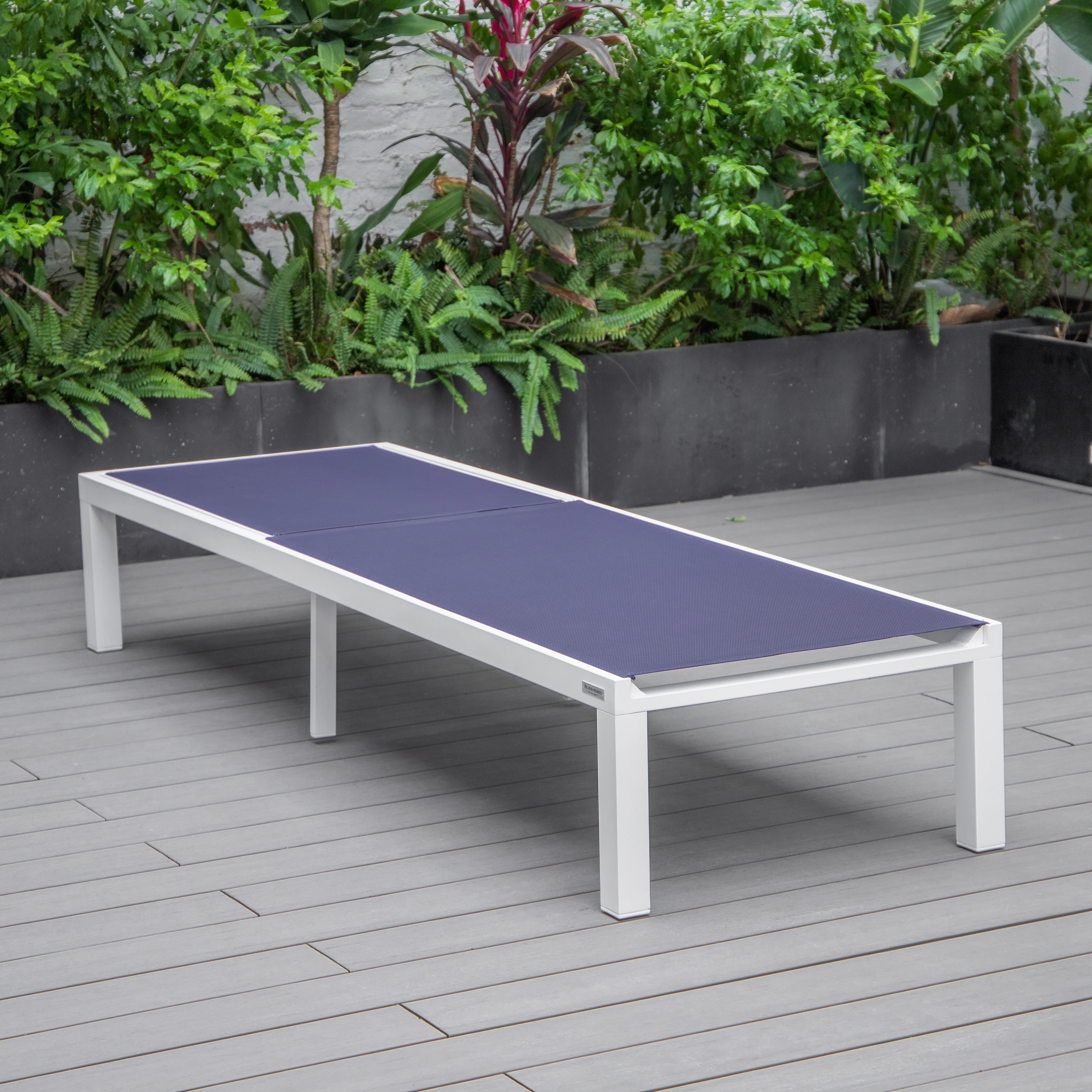 Marlin Patio Chaise Lounge Chair With White Aluminum Frame