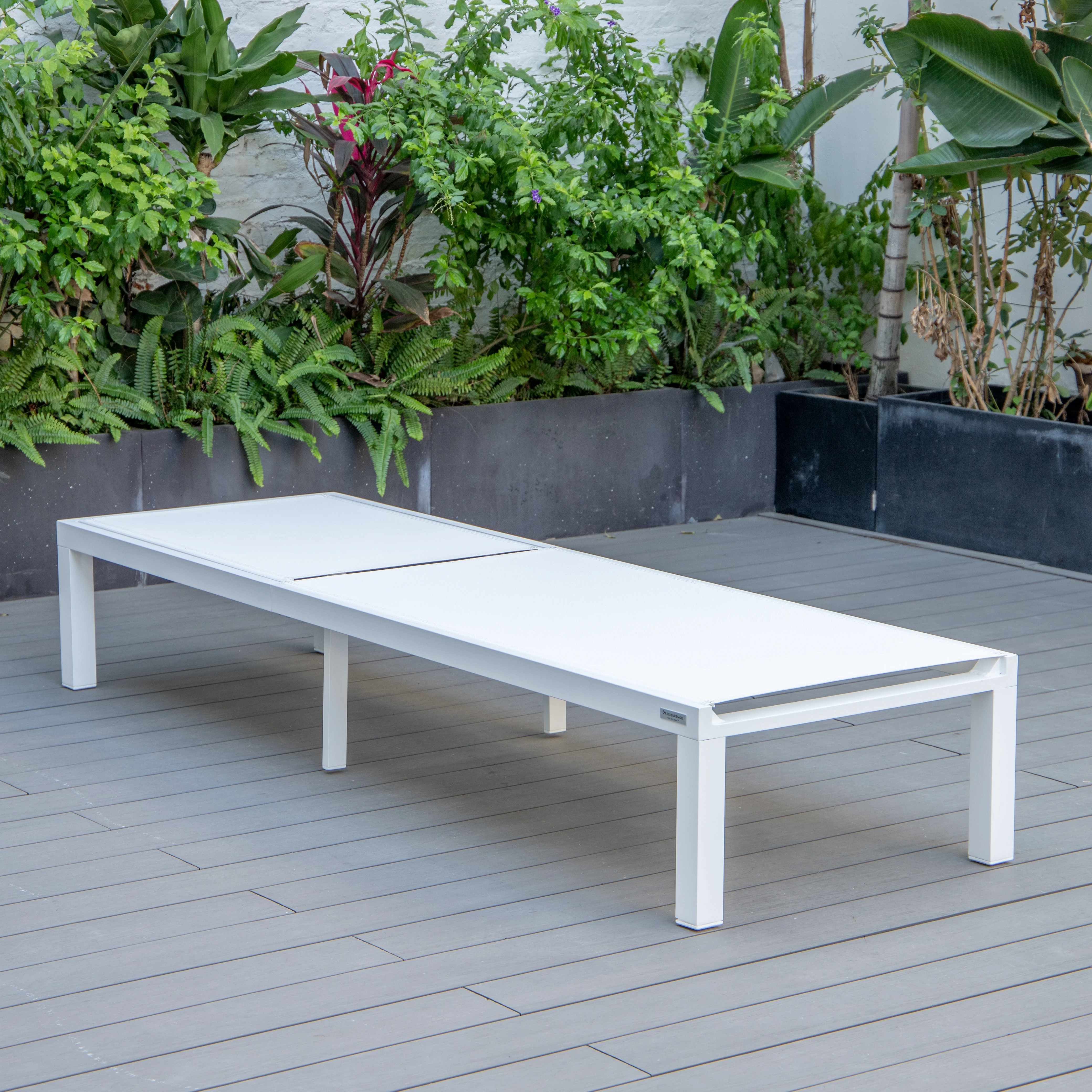 Marlin Patio Chaise Lounge Chair With White Aluminum Frame