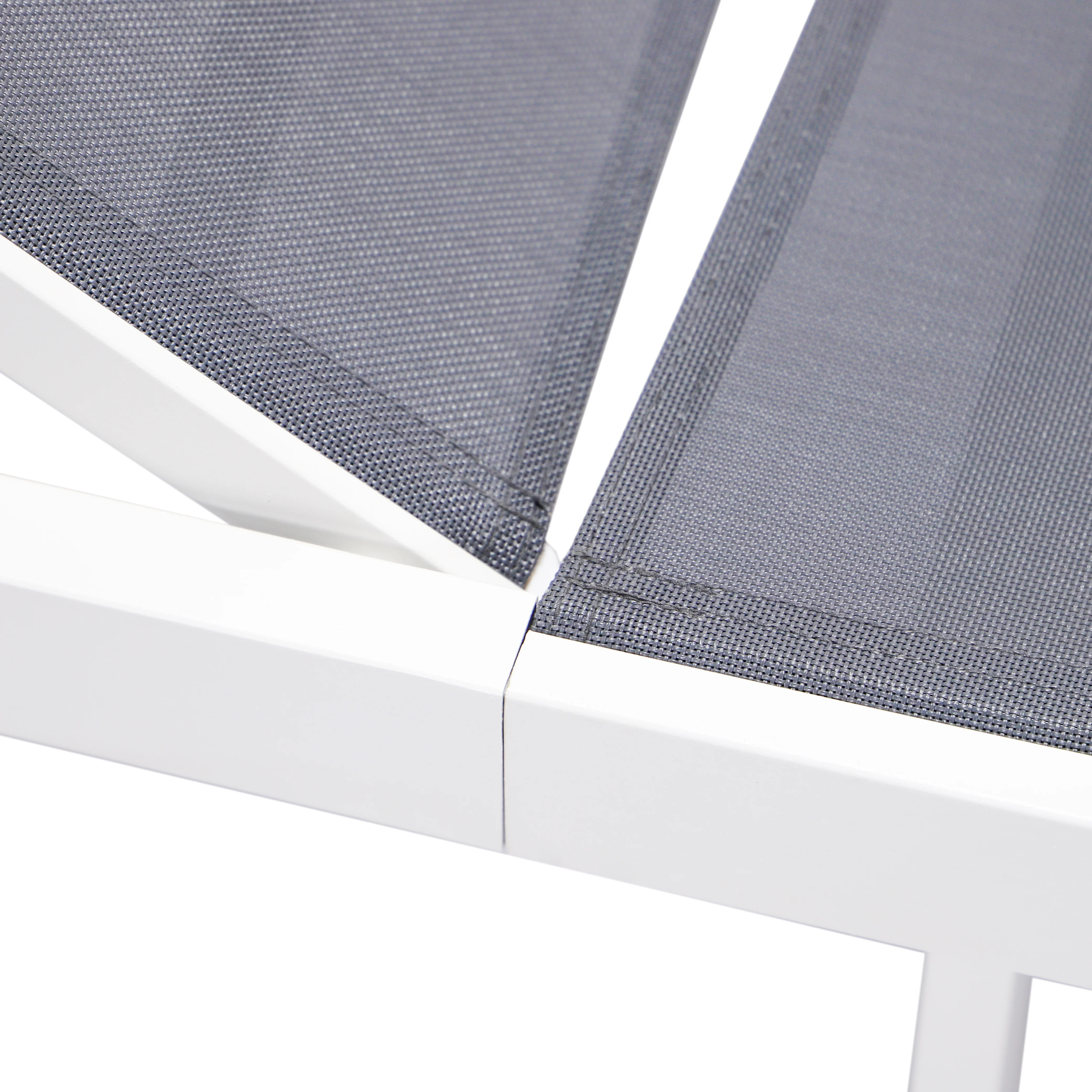 Marlin Modern White Aluminum Outdoor Patio Chaise Lounge Chair with Square Fire Pit Side Table Perfect for Patio, Lawn, and Garden