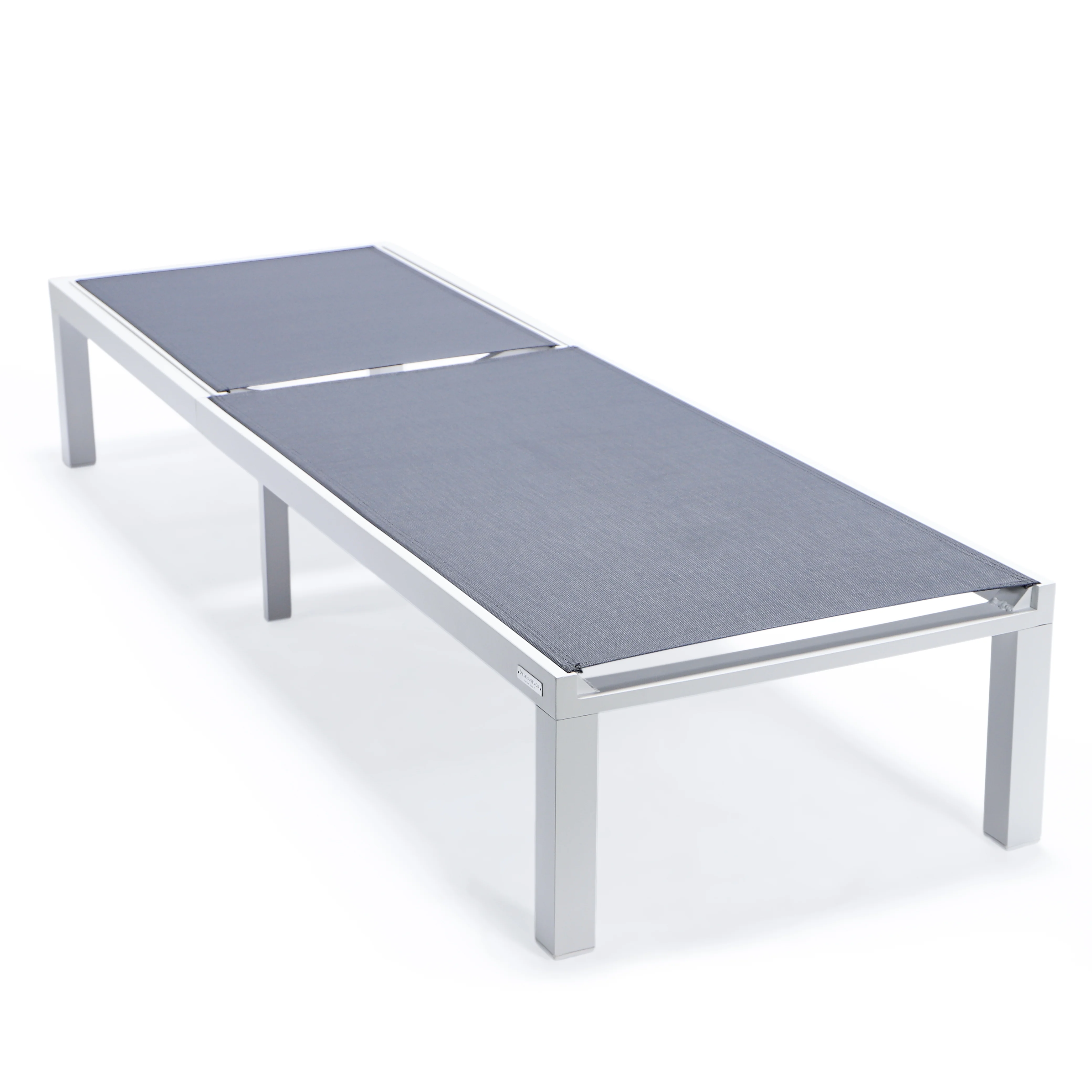 Marlin Modern Aluminum Outdoor Patio Chaise Lounge Chair Set of 2 with Square Fire Pit Side Table Perfect for Patio, Lawn, and Garden