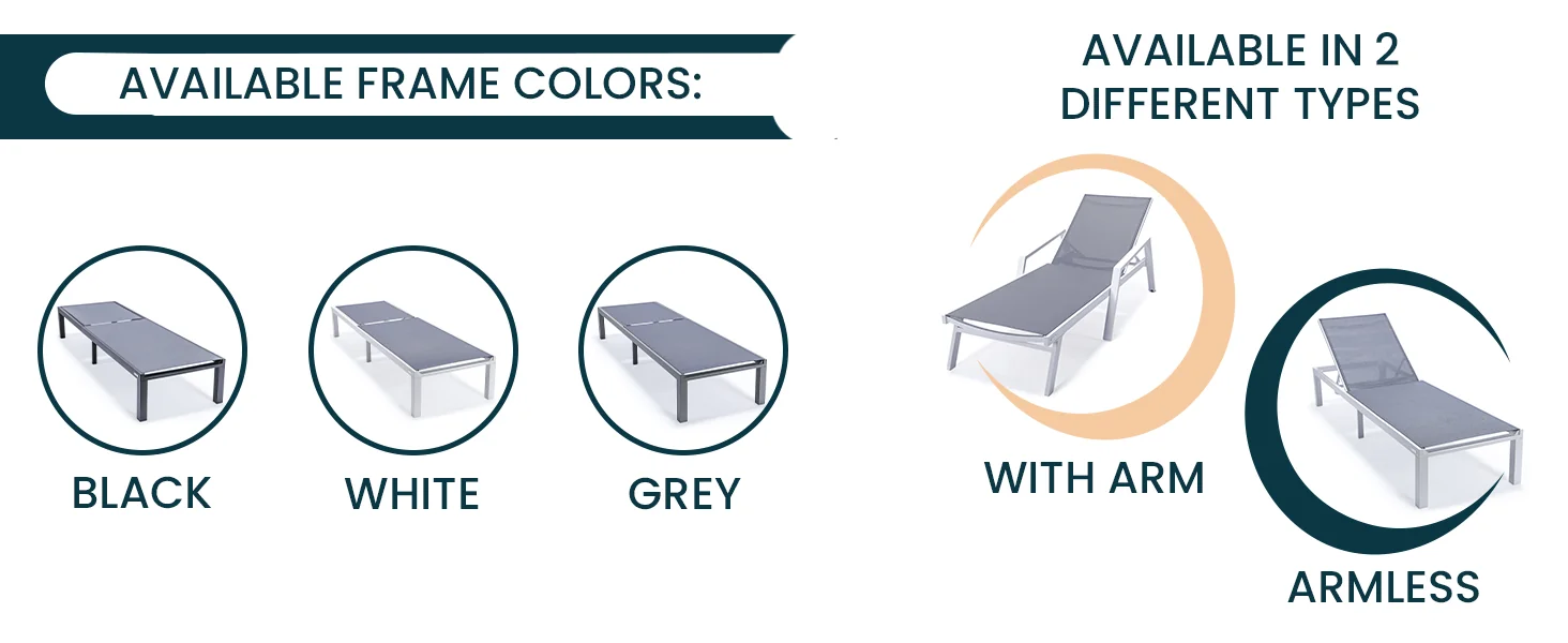 Marlin Modern Aluminum Outdoor Patio Chaise Lounge Chair Set of 2 with Square Fire Pit Side Table Perfect for Patio, Lawn, and Garden