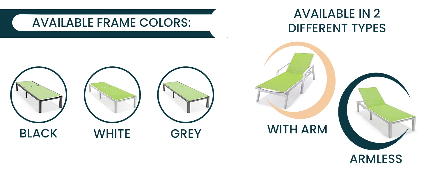 Marlin Modern Aluminum Outdoor Patio Chaise Lounge Chair Set of 2 with Square Fire Pit Side Table Perfect for Patio, Lawn, and Garden