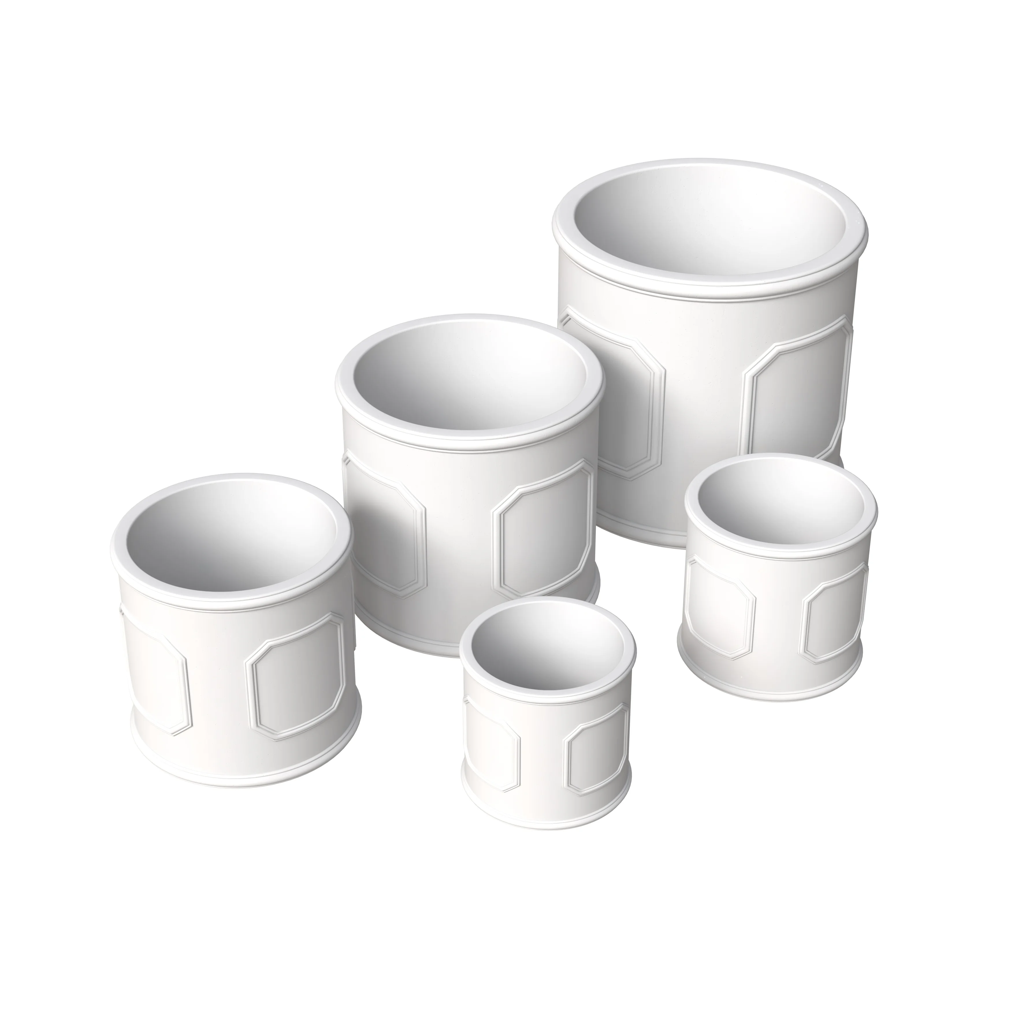 Meadow Series Poly Stone Planter Set in White