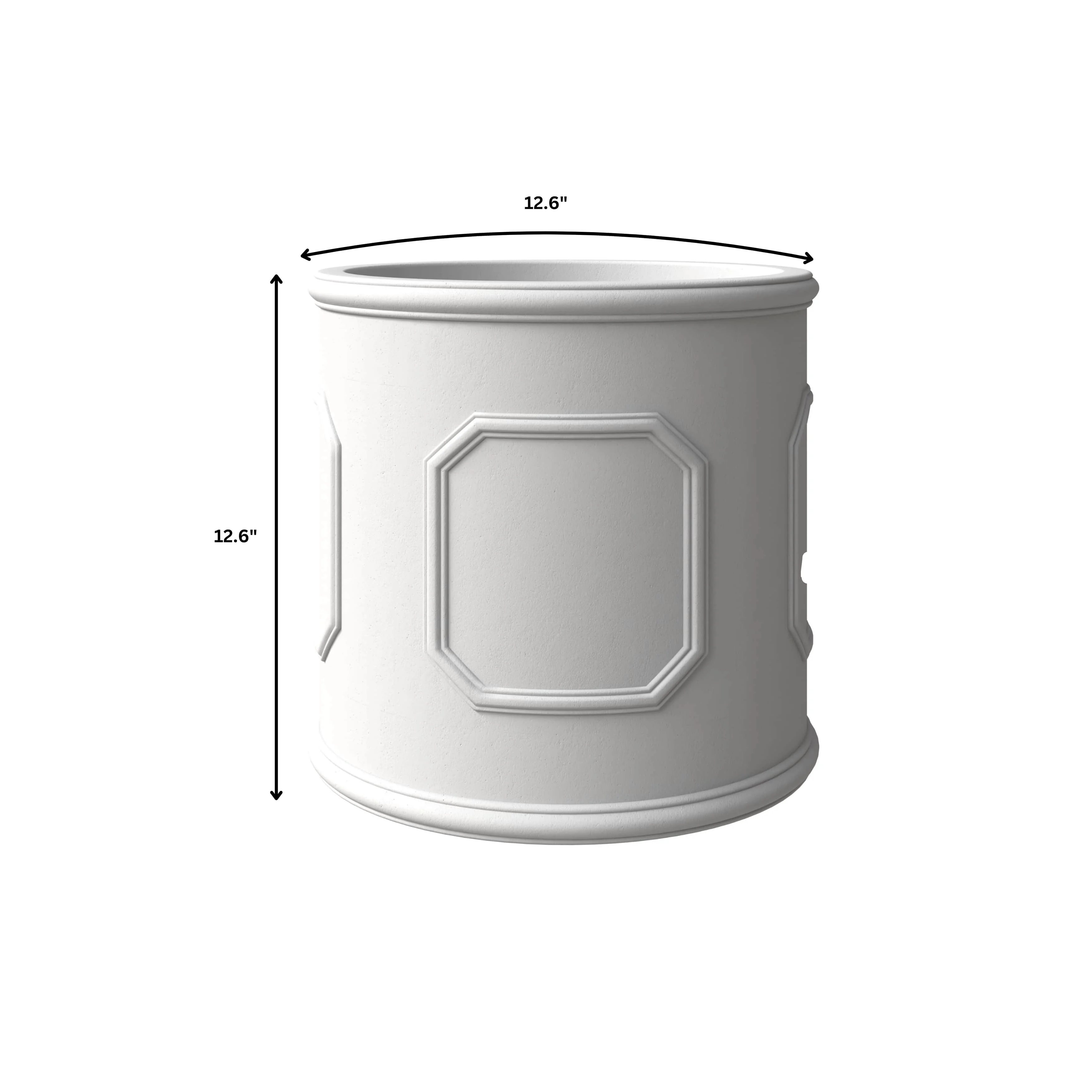 Meadow Series Poly Stone Planter Set in White