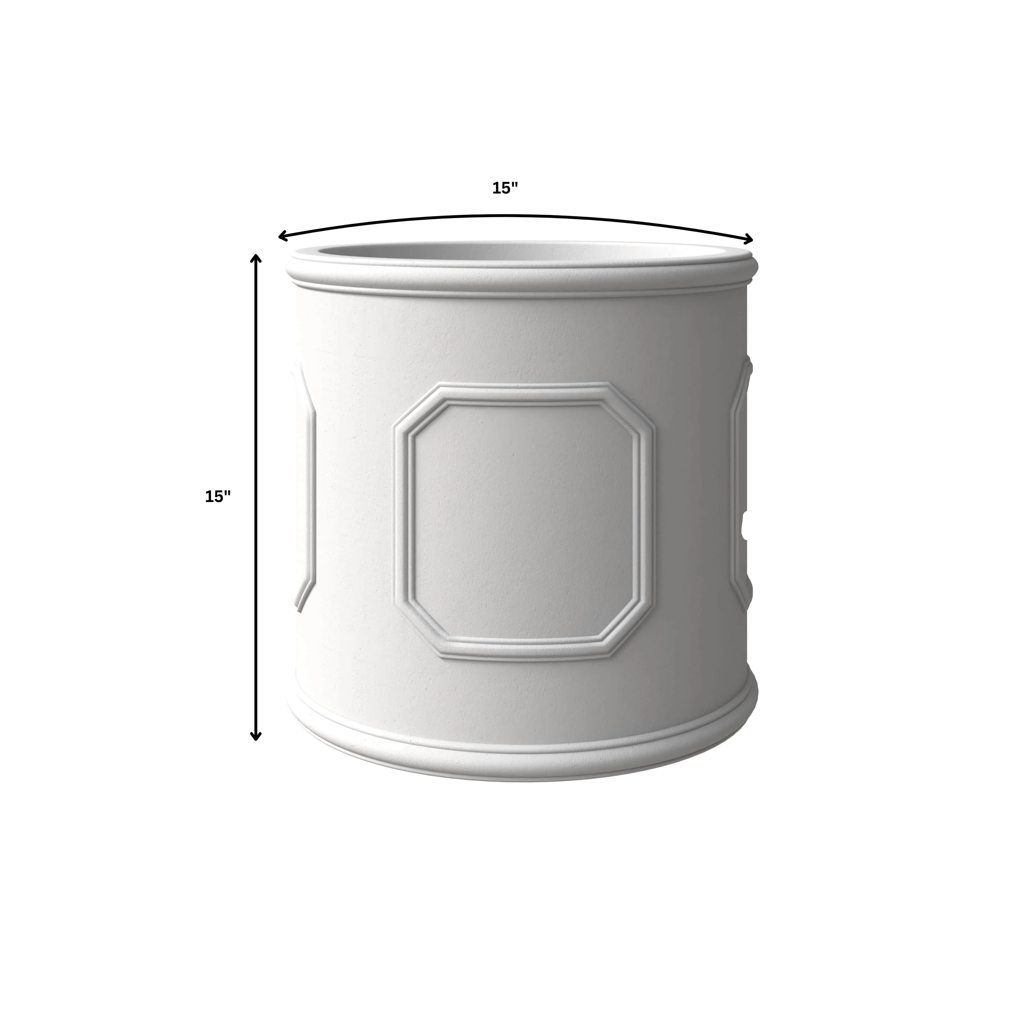 Meadow Series Poly Stone Planter Set in White