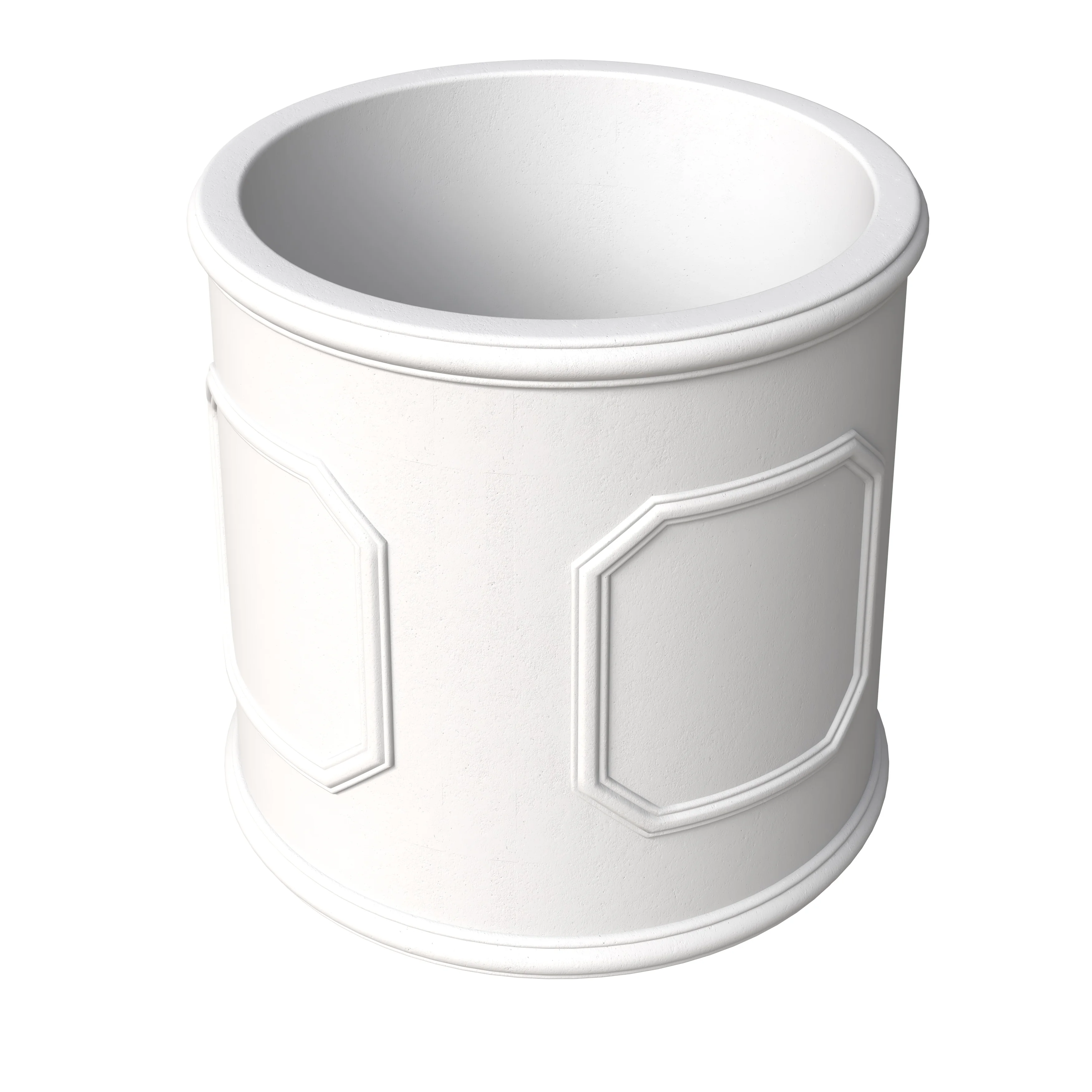 Meadow Series Fiber Stone Planter in White 12.6" Dia, 12.6" HIgh