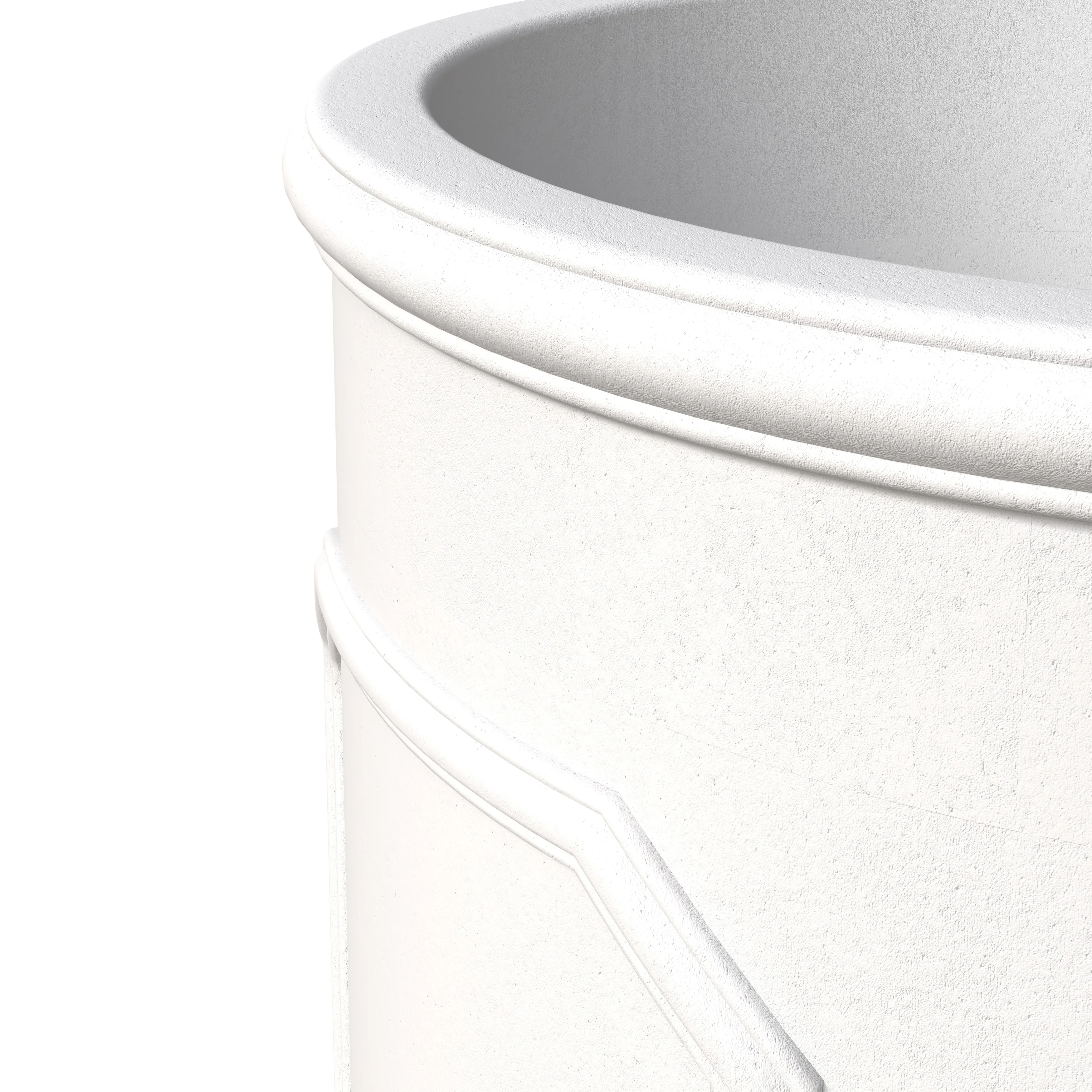 Meadow Series Fiber Stone Planter in White 12.6" Dia, 12.6" HIgh