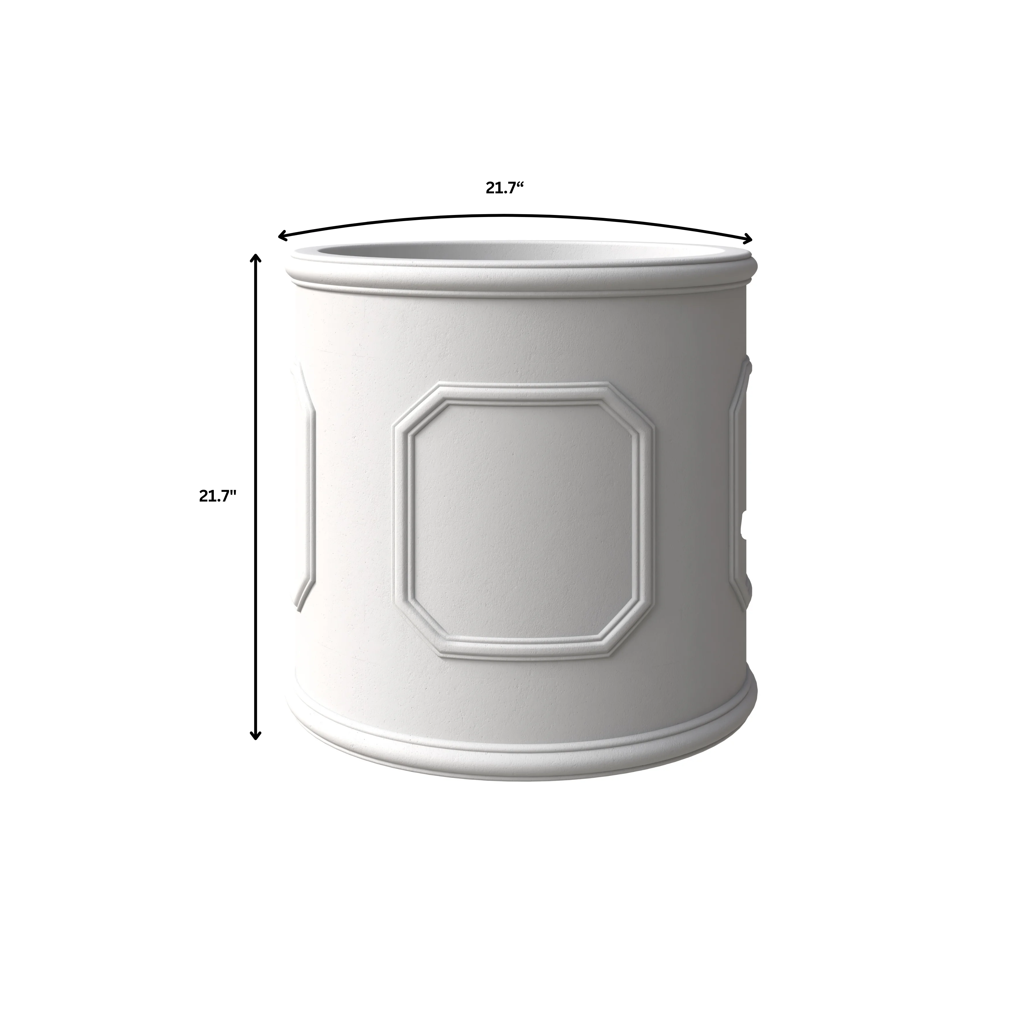 Meadow Series Fiber Stone Planter in White 21.7" Dia, 21.7" HIgh