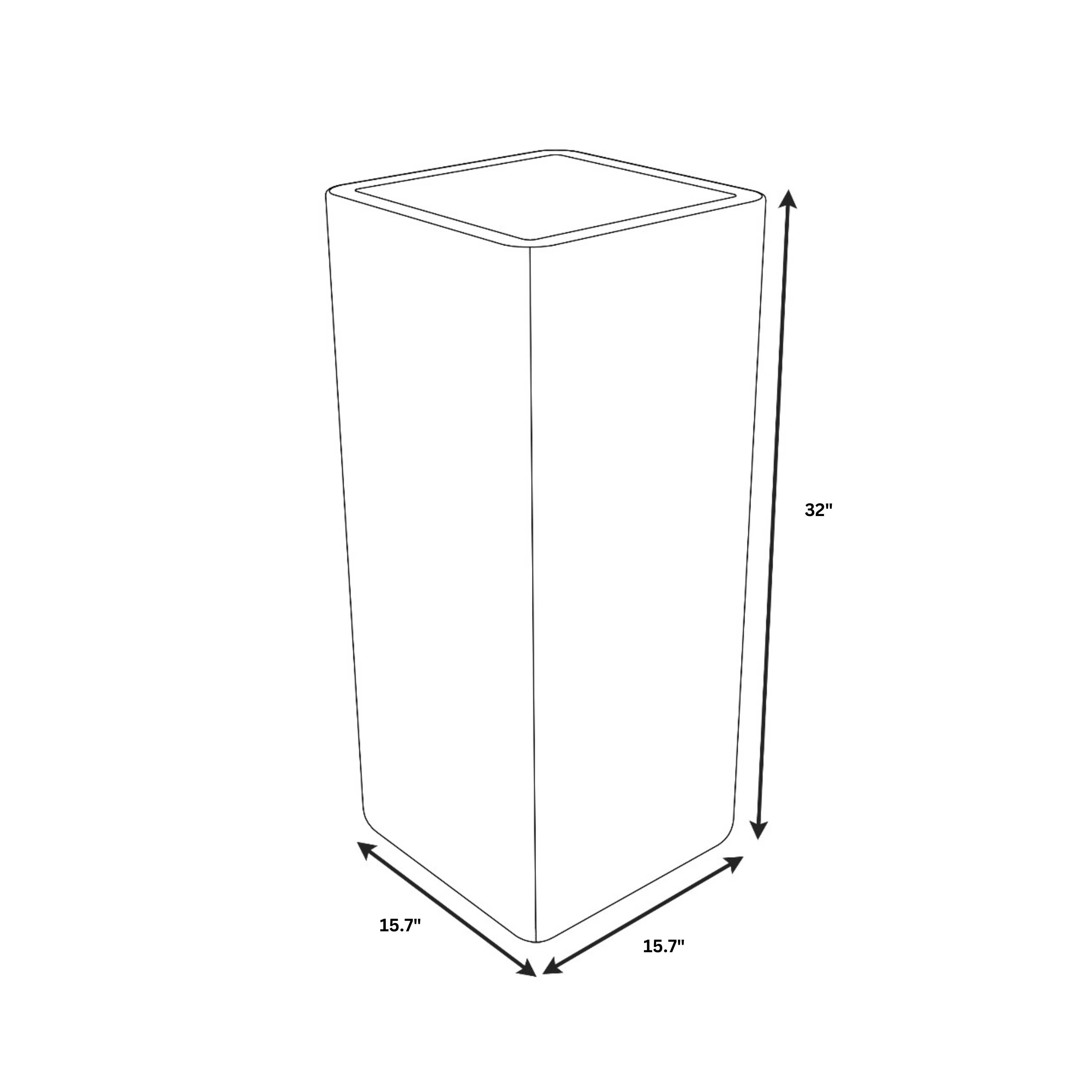 Marquee Series Poly Stone Planter in Blue 15.7" x 15.7" 31.5" high