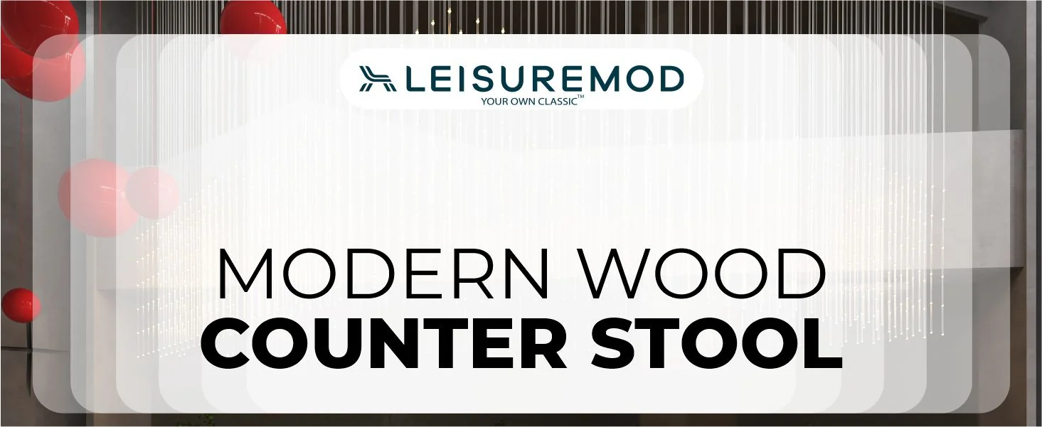 Melrose Modern Wood Counter Stool With Chrome Frame