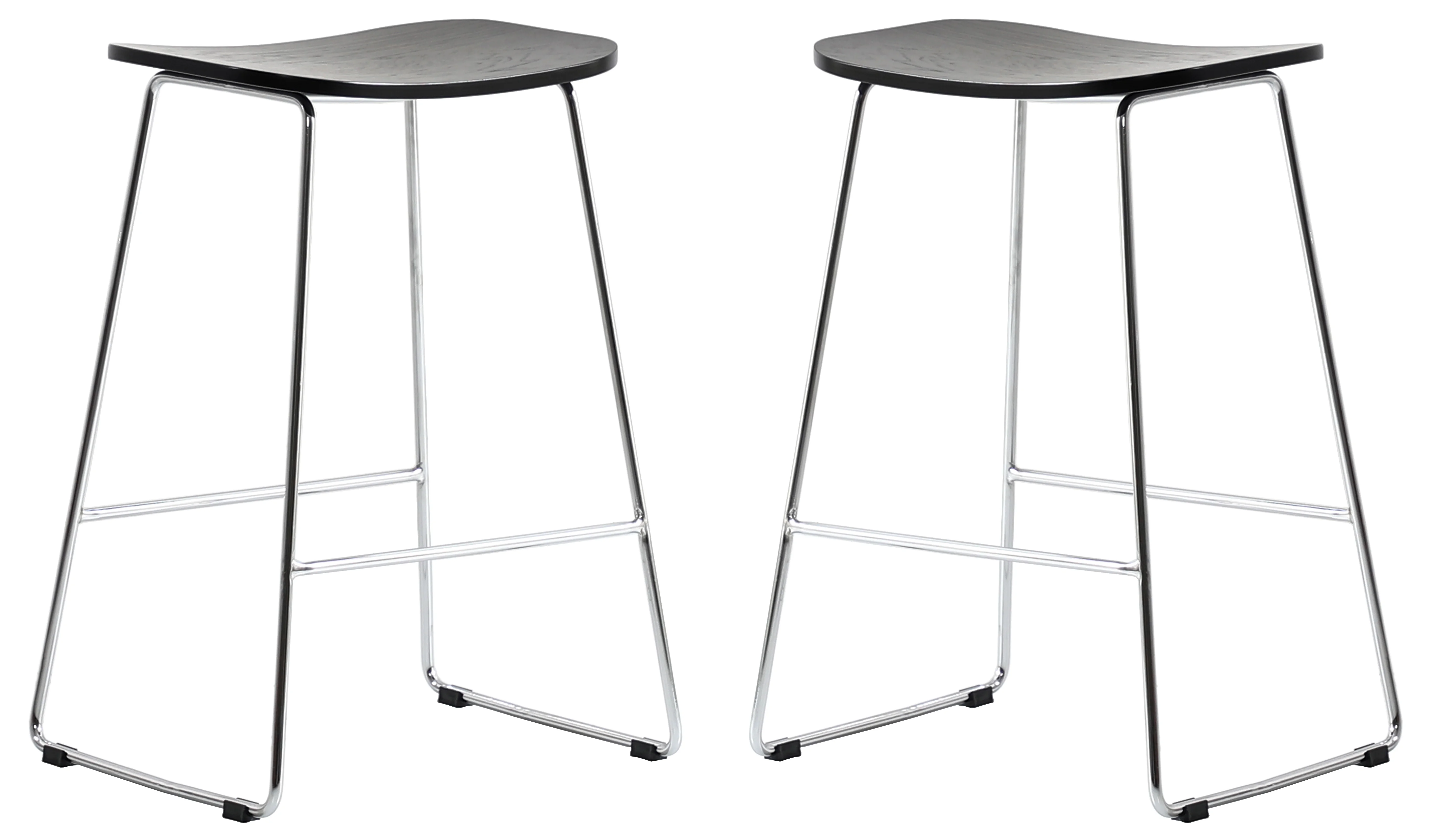Melrose Modern Wood Counter Stool With Chrome Frame