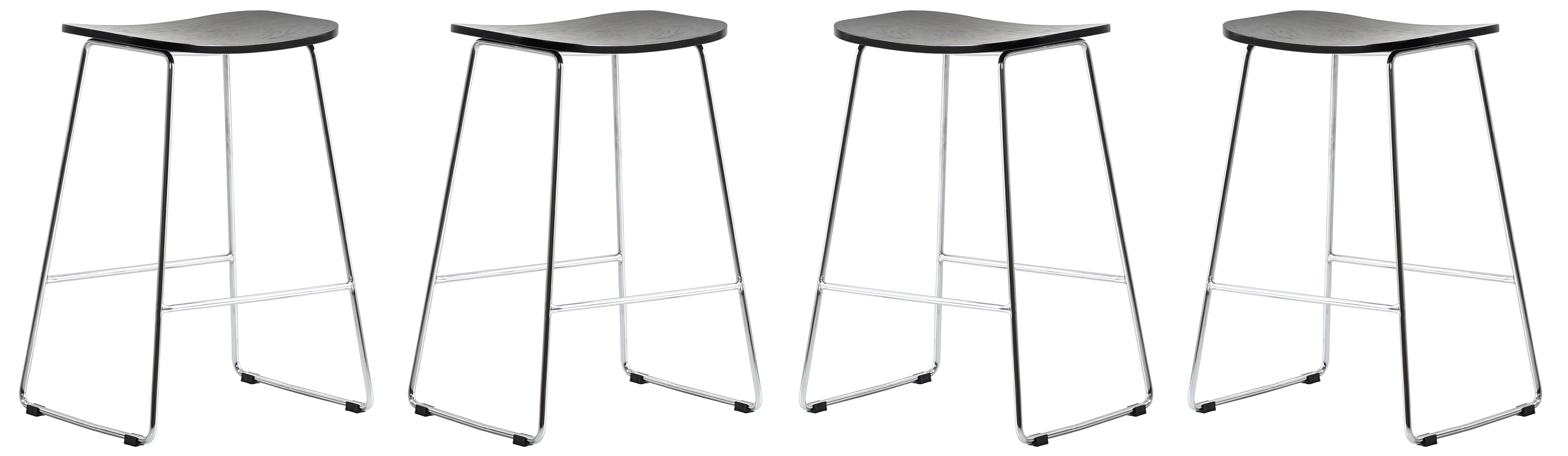 Melrose Modern Wood Counter Stool With Chrome Frame